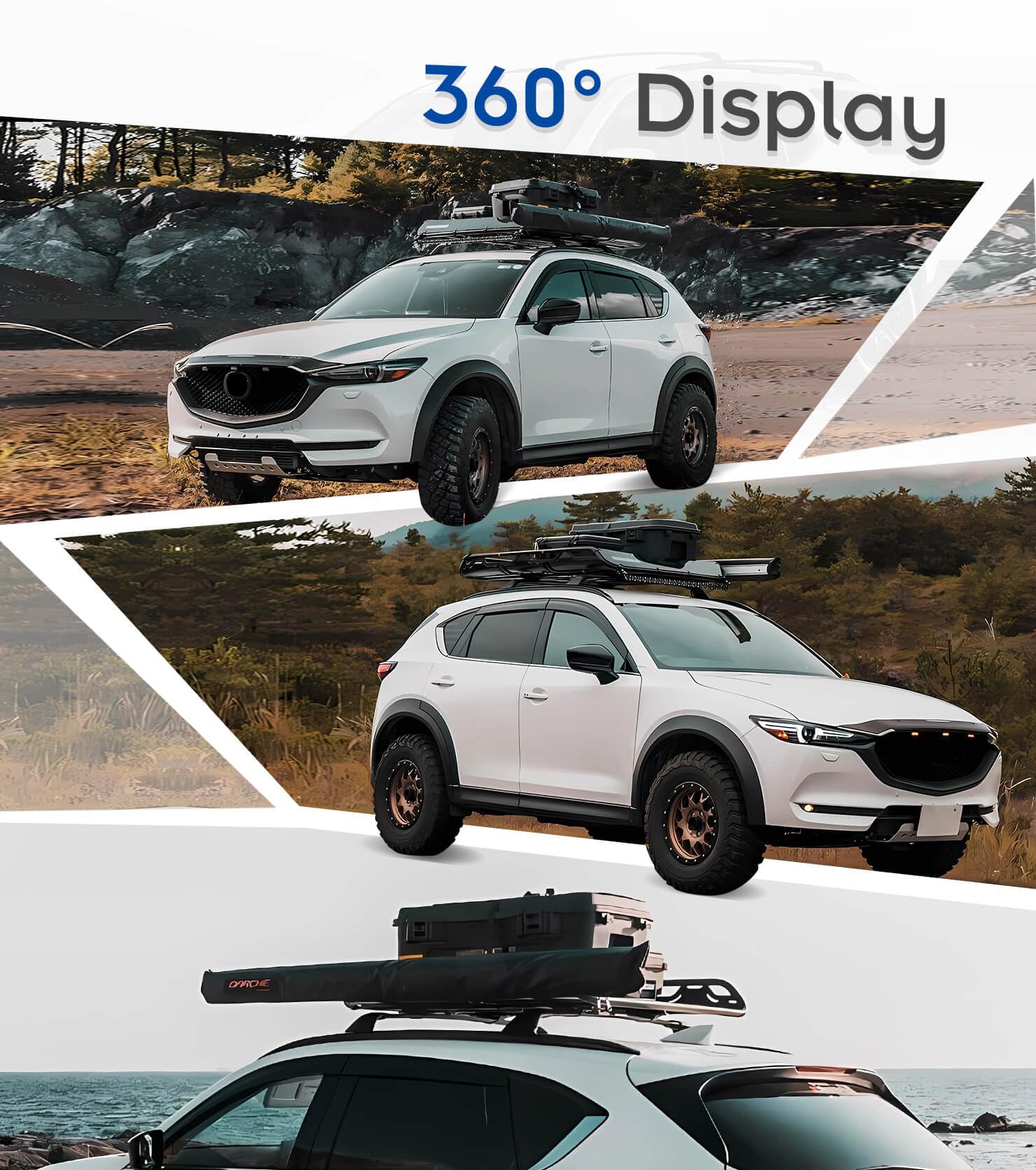 Snixwoo Roof Rails & Cross Bars For Mazda Cx5 Cx-5, Easy Installation, No Drilling Required, Complete Set In Sleek Black (2017-2025)