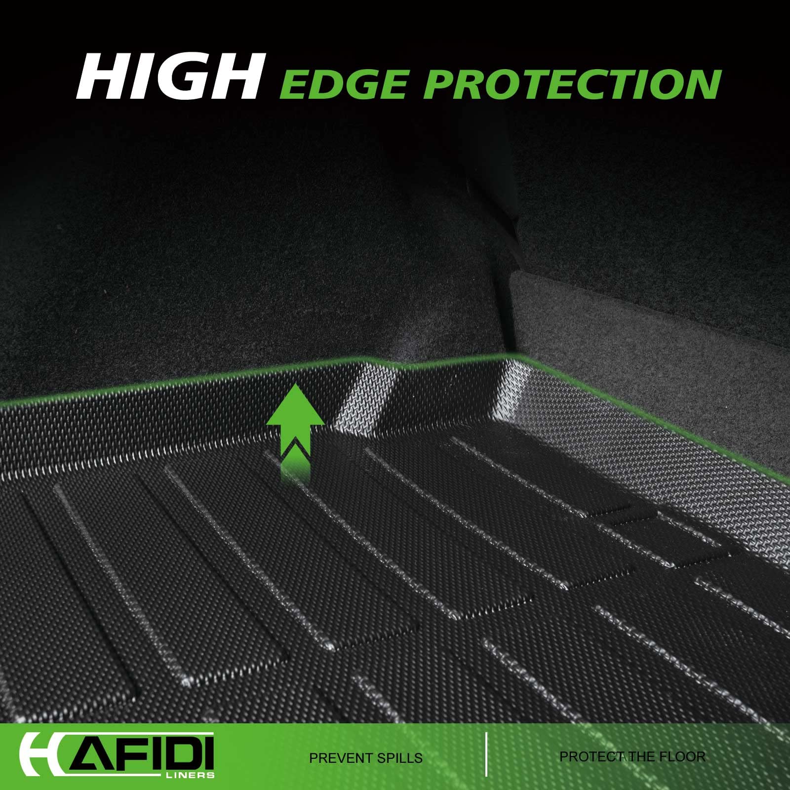 HAFIDI Floor Mats & Cargo Liner Set Fit for Hyundai Santa FE Sport 2013-2018 All Weather Protection TPE Anti-Slip Car Full Set F