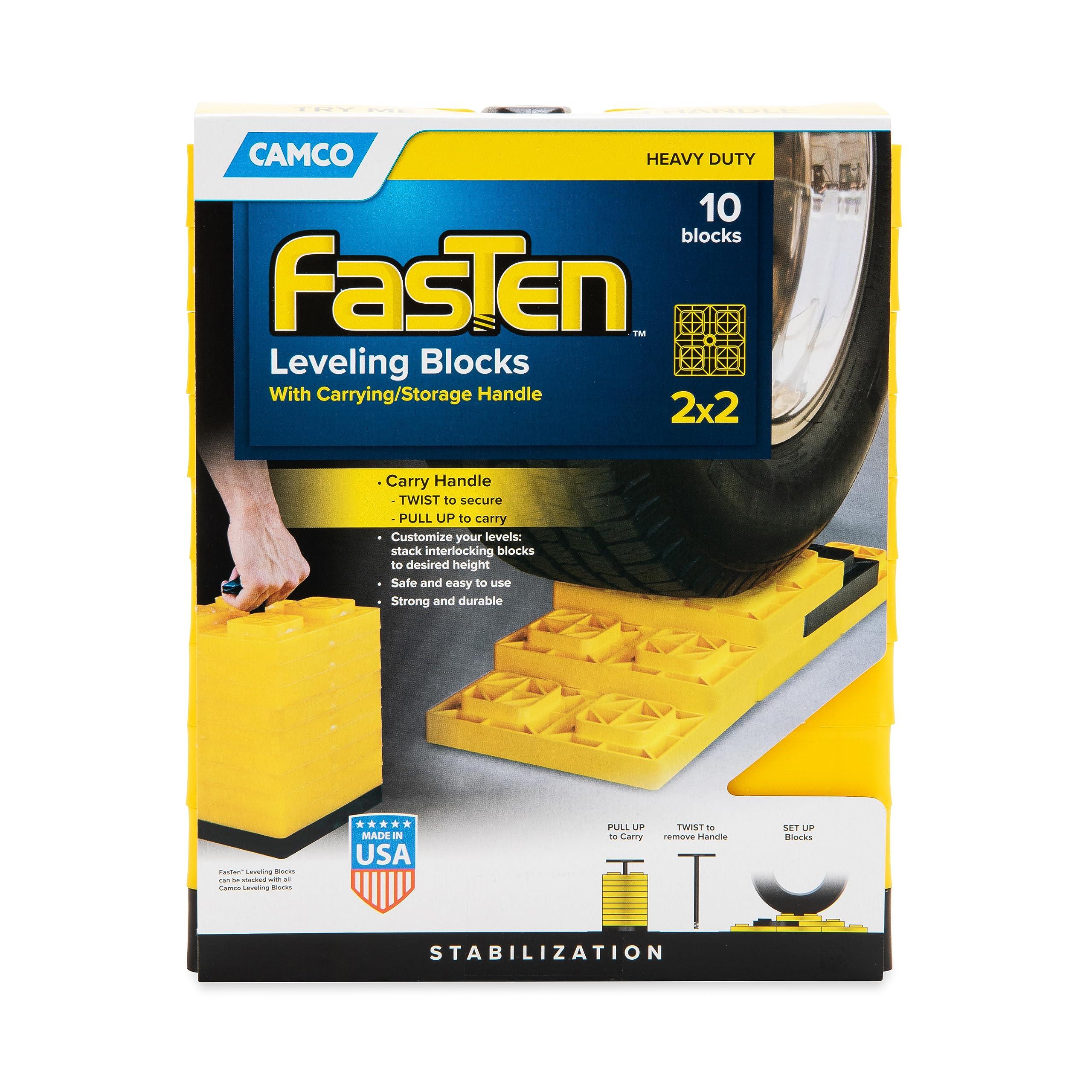 Camco 44512 10Pk Fast Level Blocks - Quantity 2