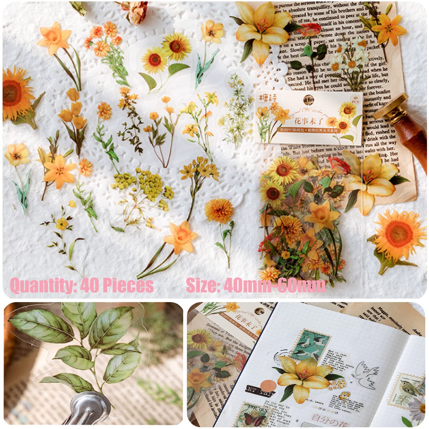 Bleds 501 Pcs Scrapbook Supplies, Scrapbook Paper Kit 460 Sheets Thin Decorative Craft Paper With 40 Pcs Flower Stickers 1 Adhes