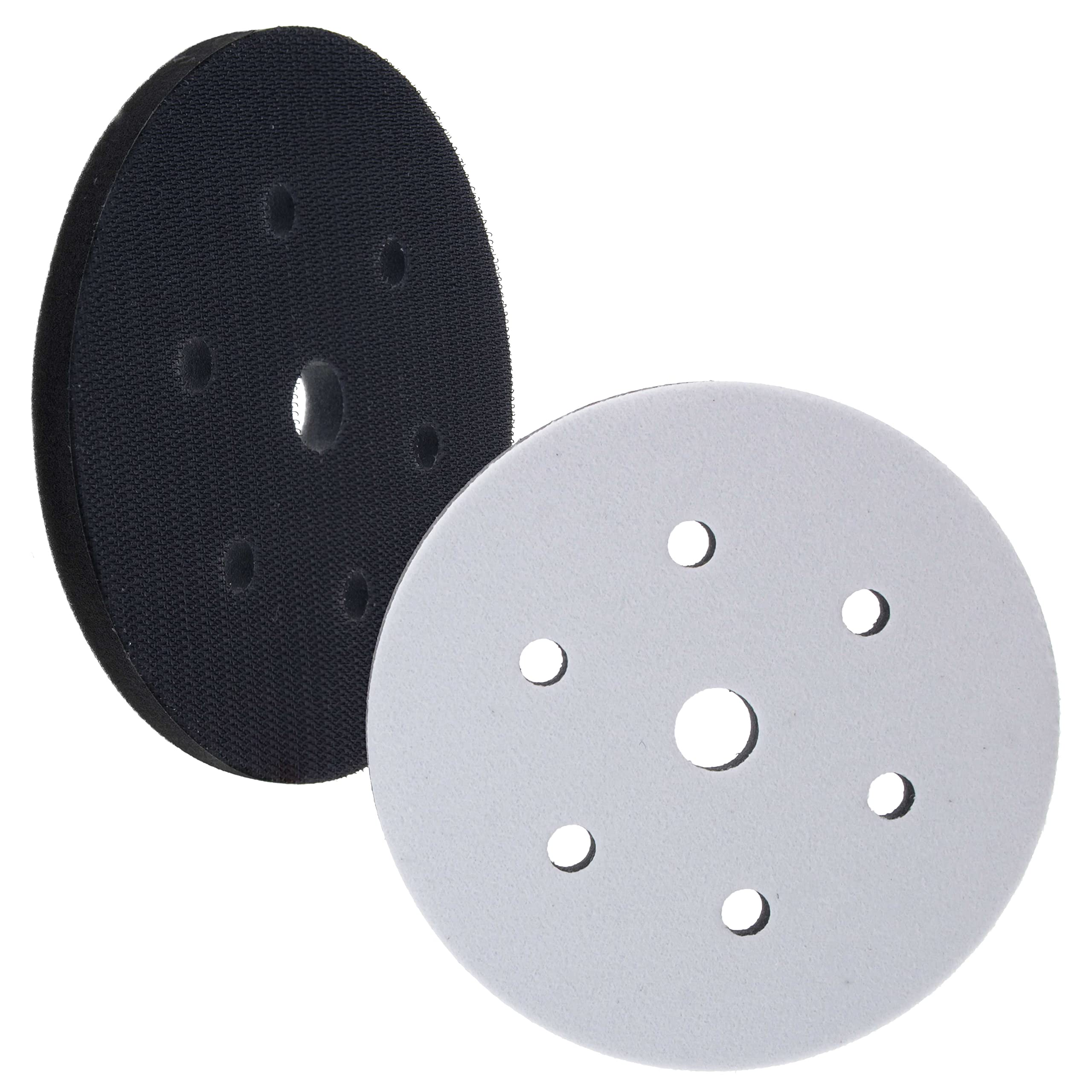 TCP Global 6 x 7/16 10mm Thick Soft Density Interface Pad for DA Polishers & Sanders, 6 + 1 Hole Pattern Dustless, Hook & Loop F