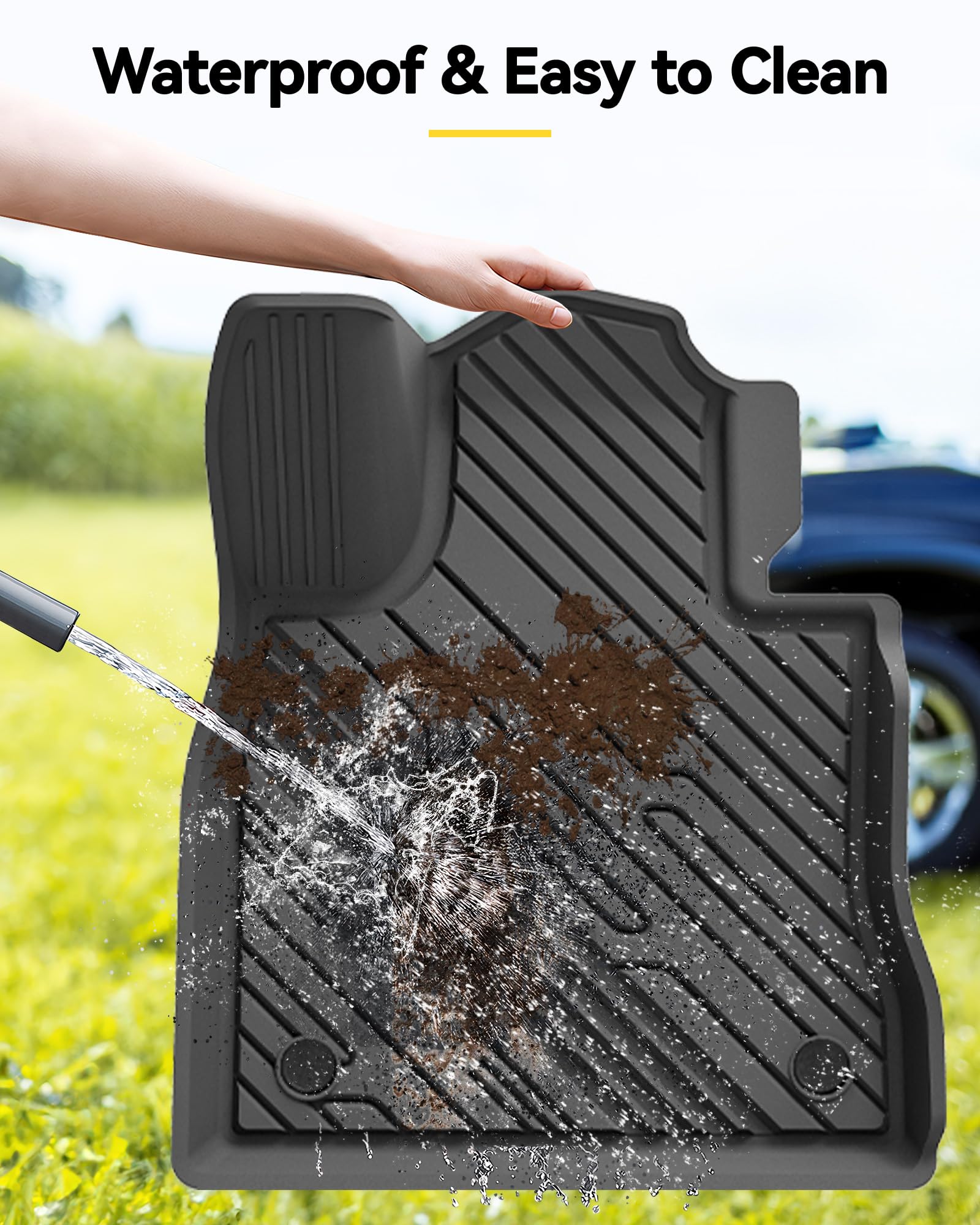 3W Ford Explorer Floor Mats - All Weather Tpe Liners, Custom Fit For 6 Passenger 3-Row Explorer (2020-2025) & Hybrid