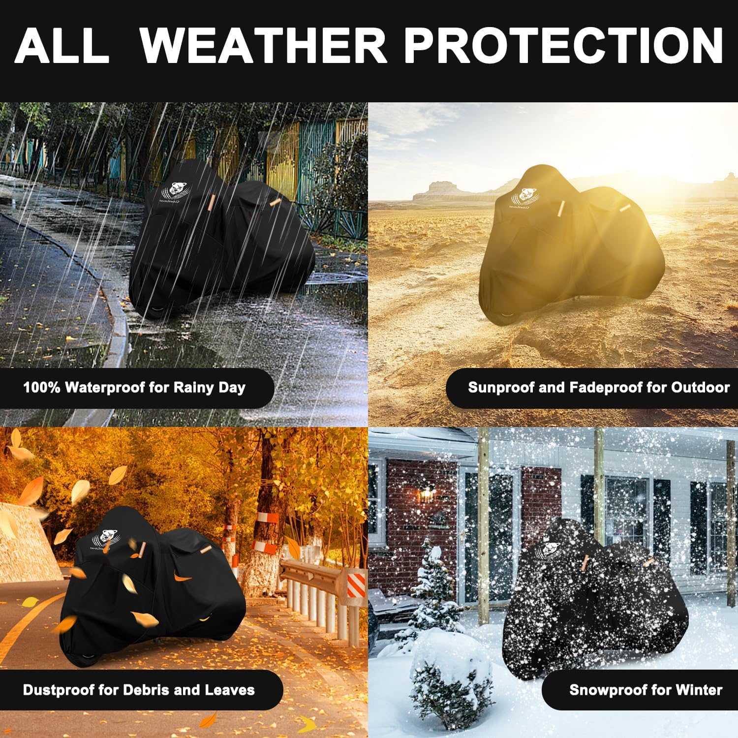 Motorcycle Covers Waterproof Outdoor Heavy Duty Street Glide Goldwing Cruiser Touring Bike Cover Fit For Harley Davidson Honda I