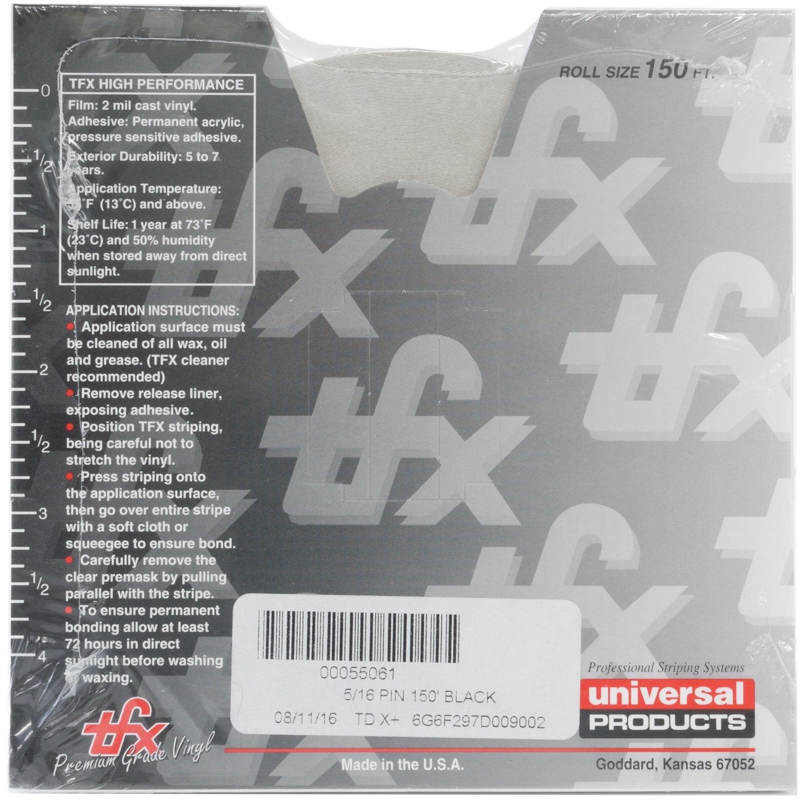 Universal TFX 0005090 - Auto Customizing Dual Pinstripe - 5/16'' x 150' (1/8    Stripe, 1/8'' Gap, Then 1/16    Stripe) - 090-Da