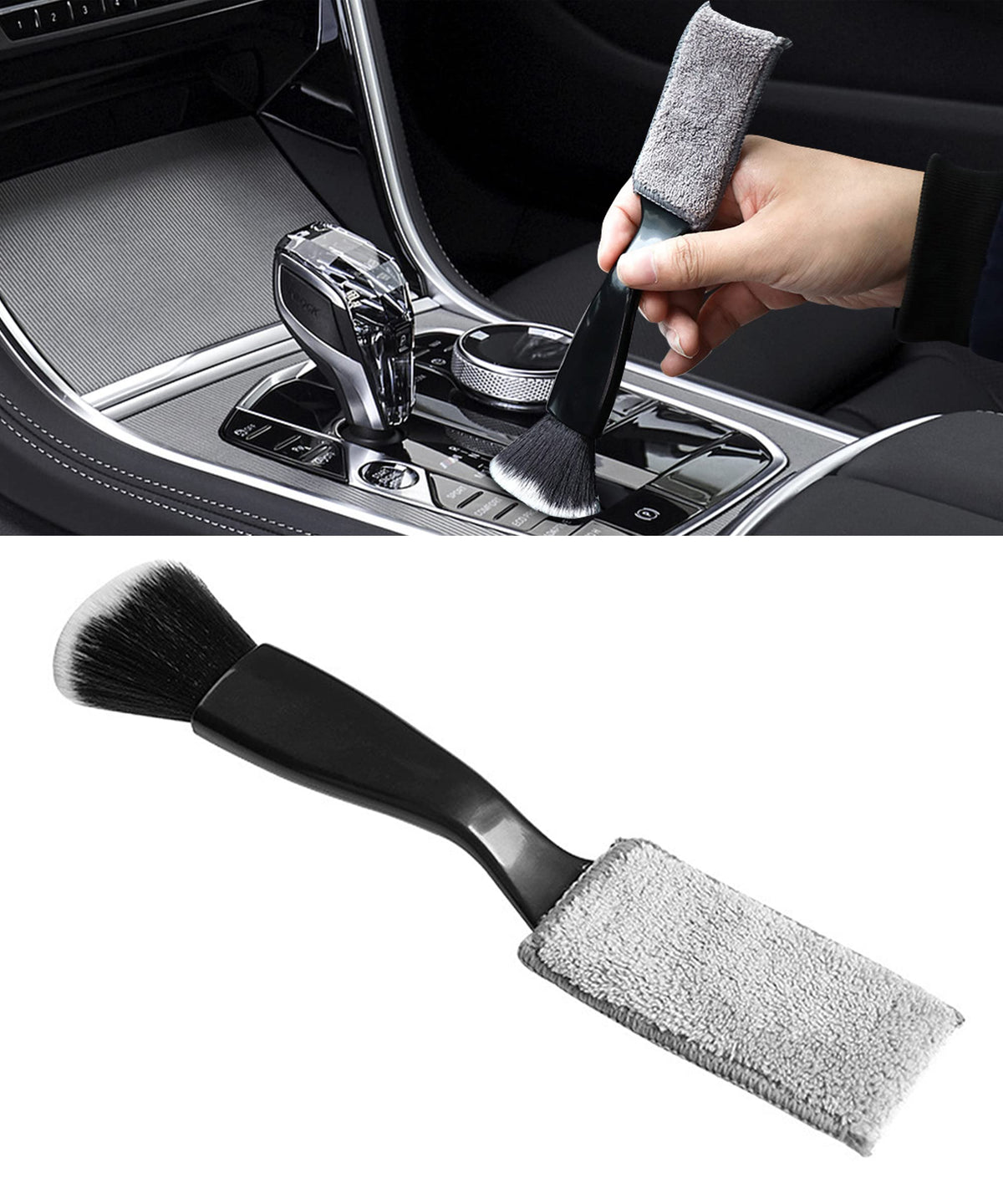 Esewalas Universal 2 In 1 Duster For Car Clean,Car Bursh Tool,Double Head Brush,Auto Interior Detailing Brush,Soft Car Interior 