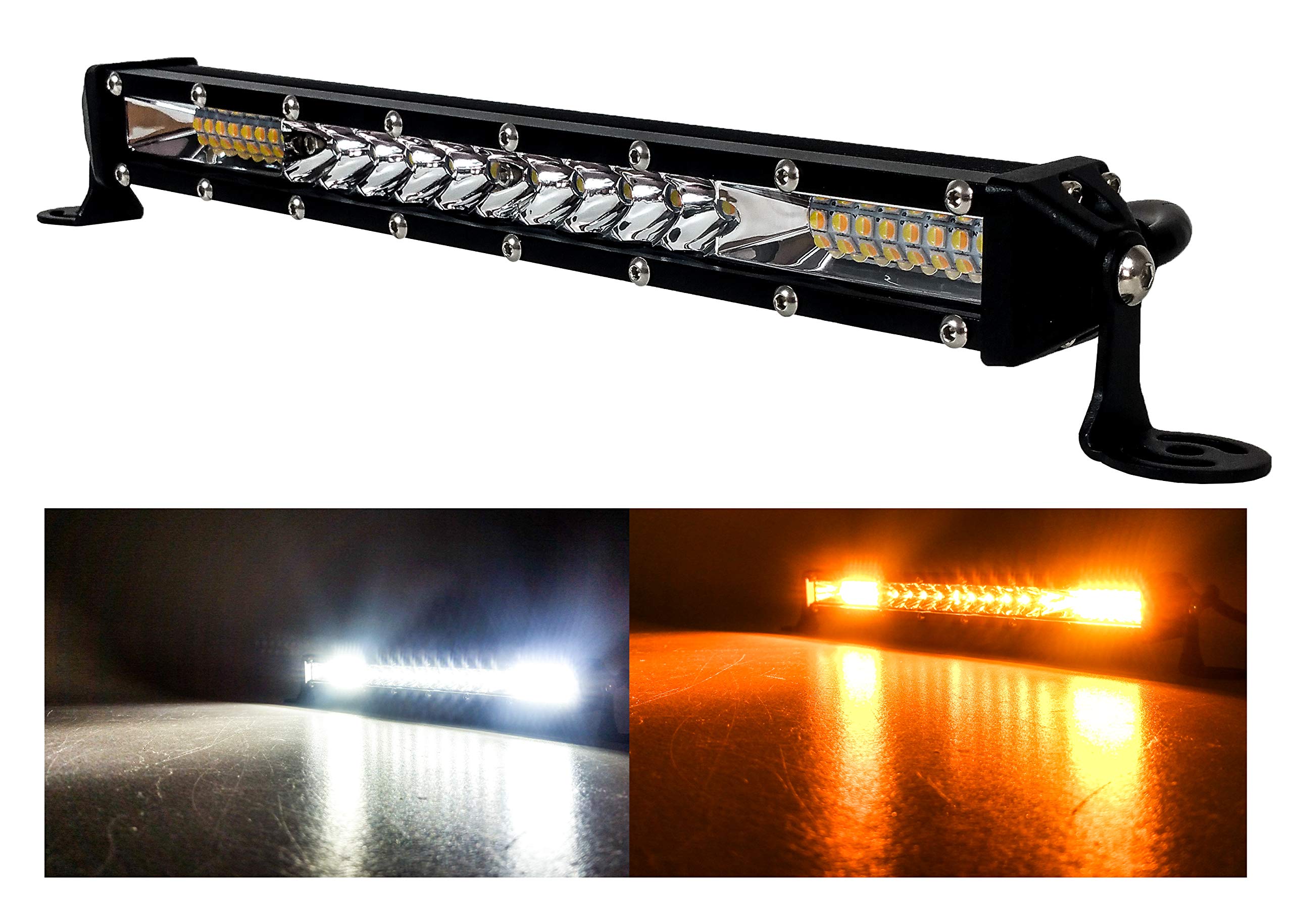 M-Series Ultra Slim High Output Led Mini Light Bar (10 Inch, Amber & White Led)