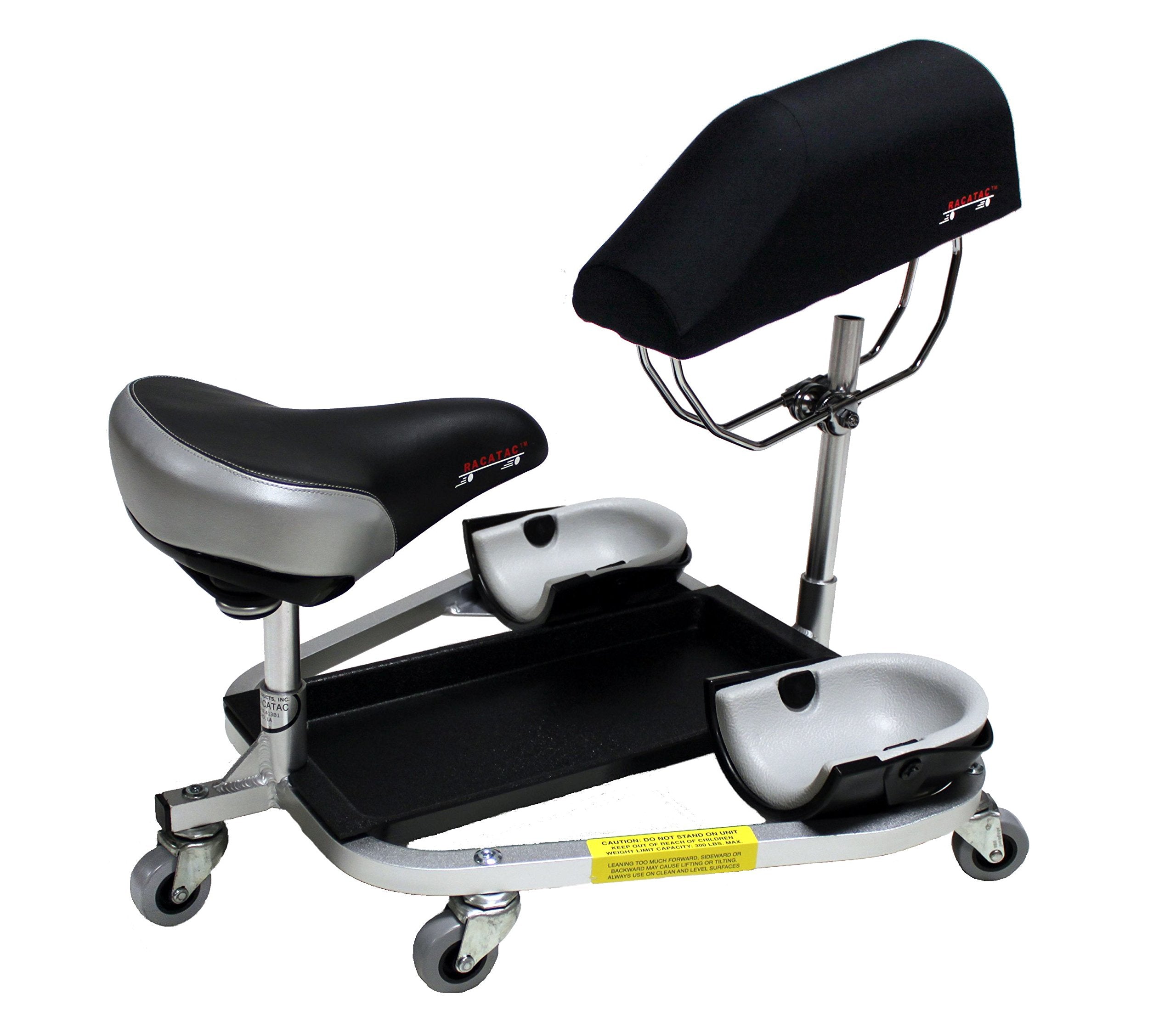 Racatac Kneeling/Sitting Creeper w/3 Casters & Chest Support, Black