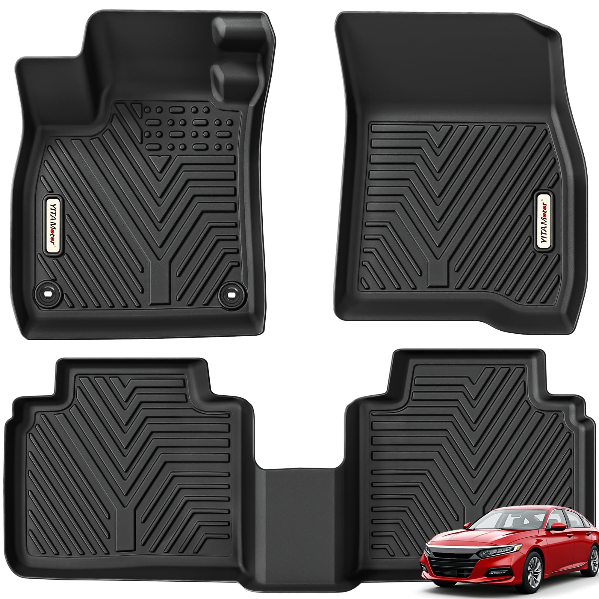 Yitamotor All Weather Floor Mats Compatible With Honda Accord 2023 2024 (Include Hybrid) Custom Compatible With 2023 Accord Car