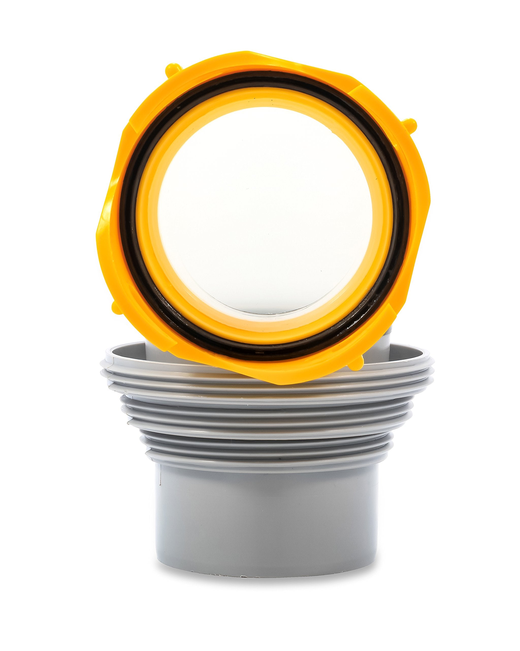 Camco Revolution Rv Sewer Hose Bayonet Elbow | Features A Built-In Gasket For An Odor-Tight Connection, A 360-Degree Swivel For Easy Install, And Includes A 4-In-1 Adapter (39471)