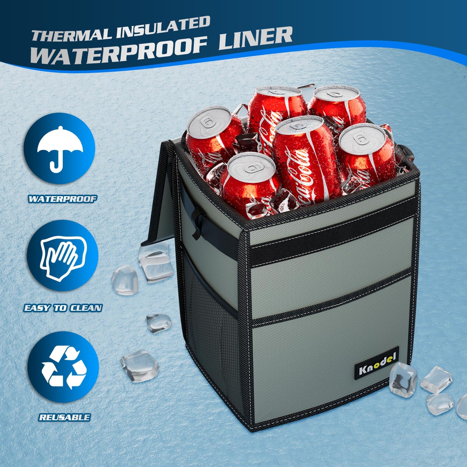 Knodel Car Trash Can, Waterproof Car Garbage Can, Car Trash Bag With Lid, Leak-Proof Car Trash Bin, Car Trash Hanging (Medium, G