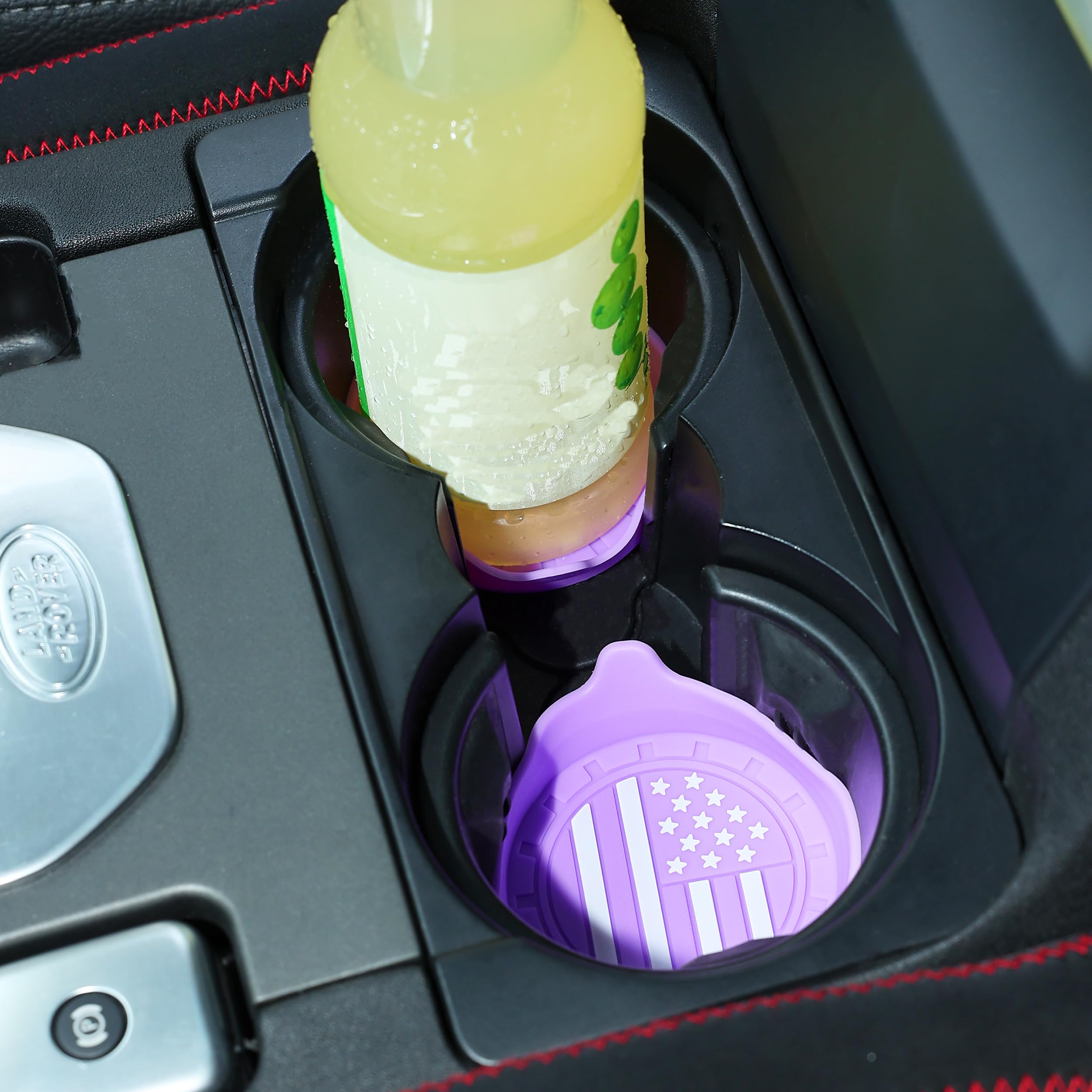 Amooca Car Cup Coaster Universal Non-Slip Silicone Cup Holder Insert Car Interior Accessories For Drink American Flag Us Flag 4