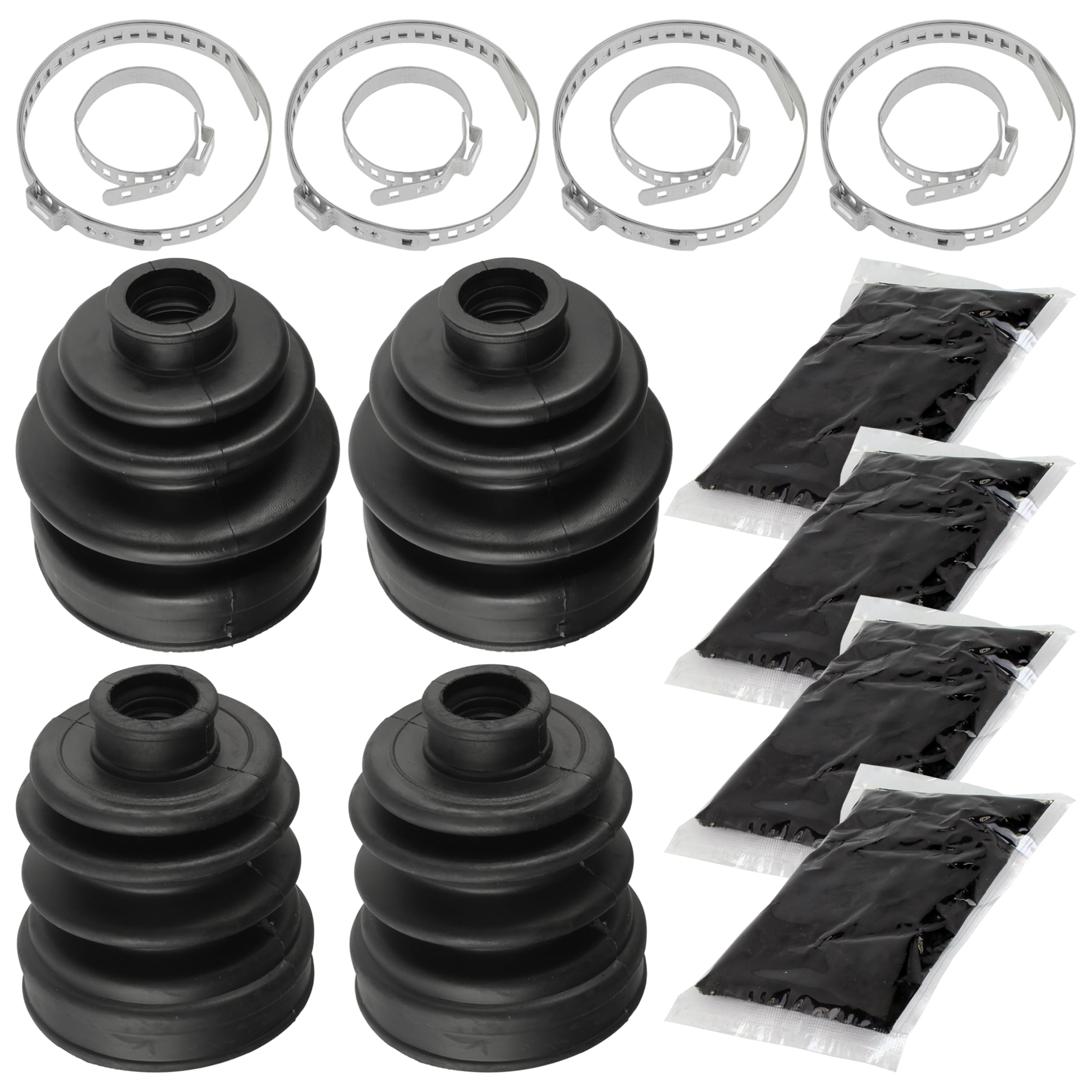 Caltric 2 Rear Axle Inner and Outer CV Boot Kit Compatible with Yamaha Rhino 450 YXR450F 4WD 2006 2007 2008 2009