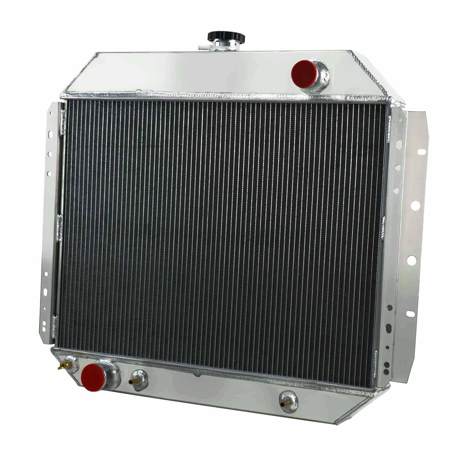 ALLOYWORKS 3 Row Aluminum Radiator for Ford Trucks F100 F150 F250 F350 1966-1979 Bronco Pickup Truck 66 67 68 69 70 71 72 73 74 