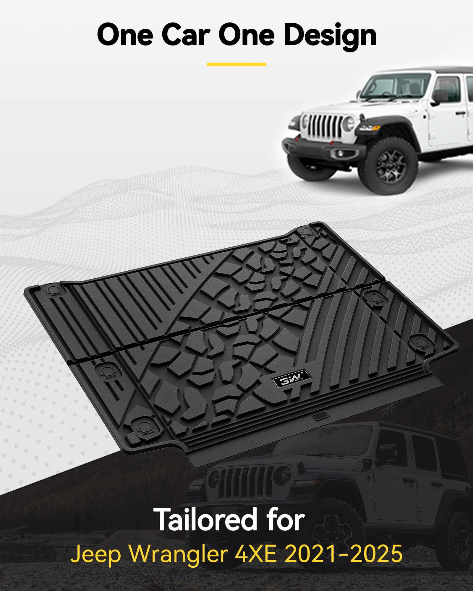 3W Floor Mats & Cargo Liner Fit For Jeep Grand Cherokee 2016-2021/ Grand Cherokee Wk 2022 2023 (Non L), Tpe All Weather Custom F