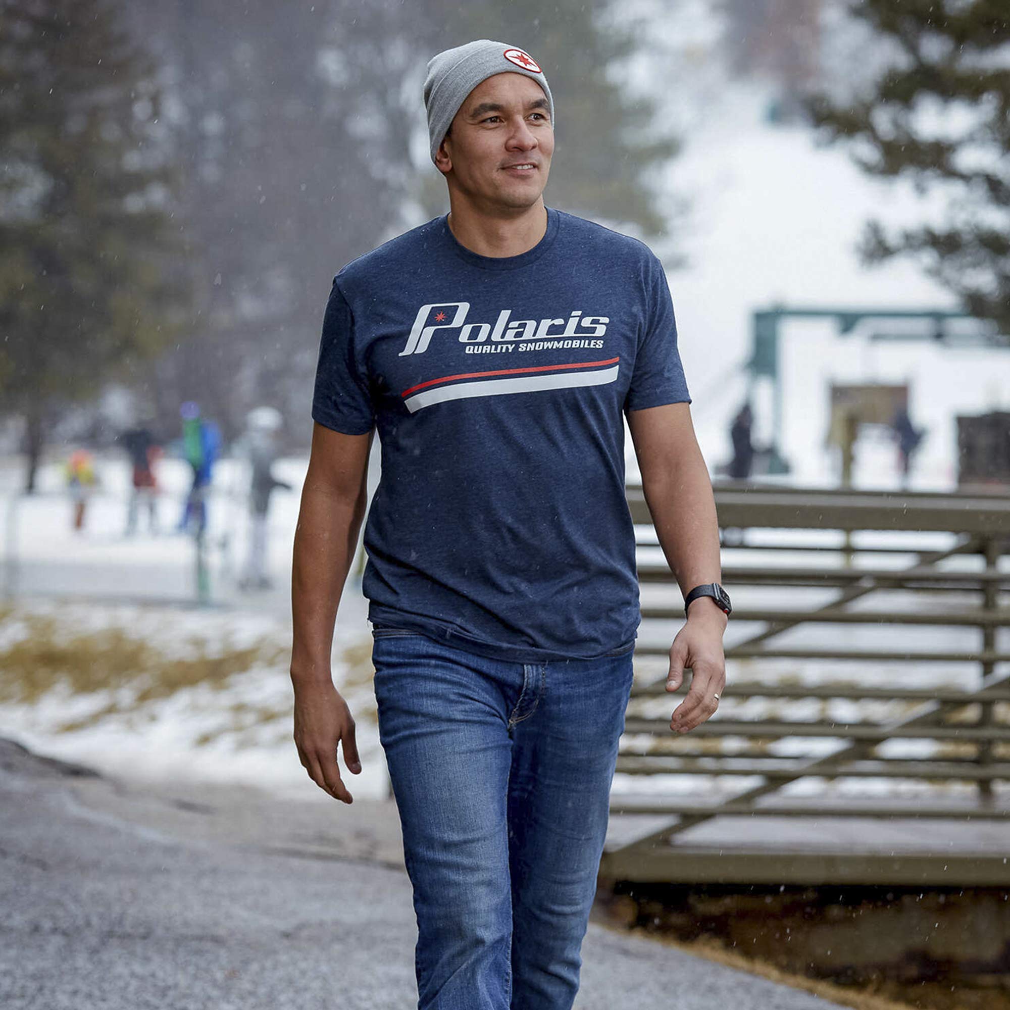 Polaris Snowmobile Men's Heritage T-Shirt Logo - 2XL Navy