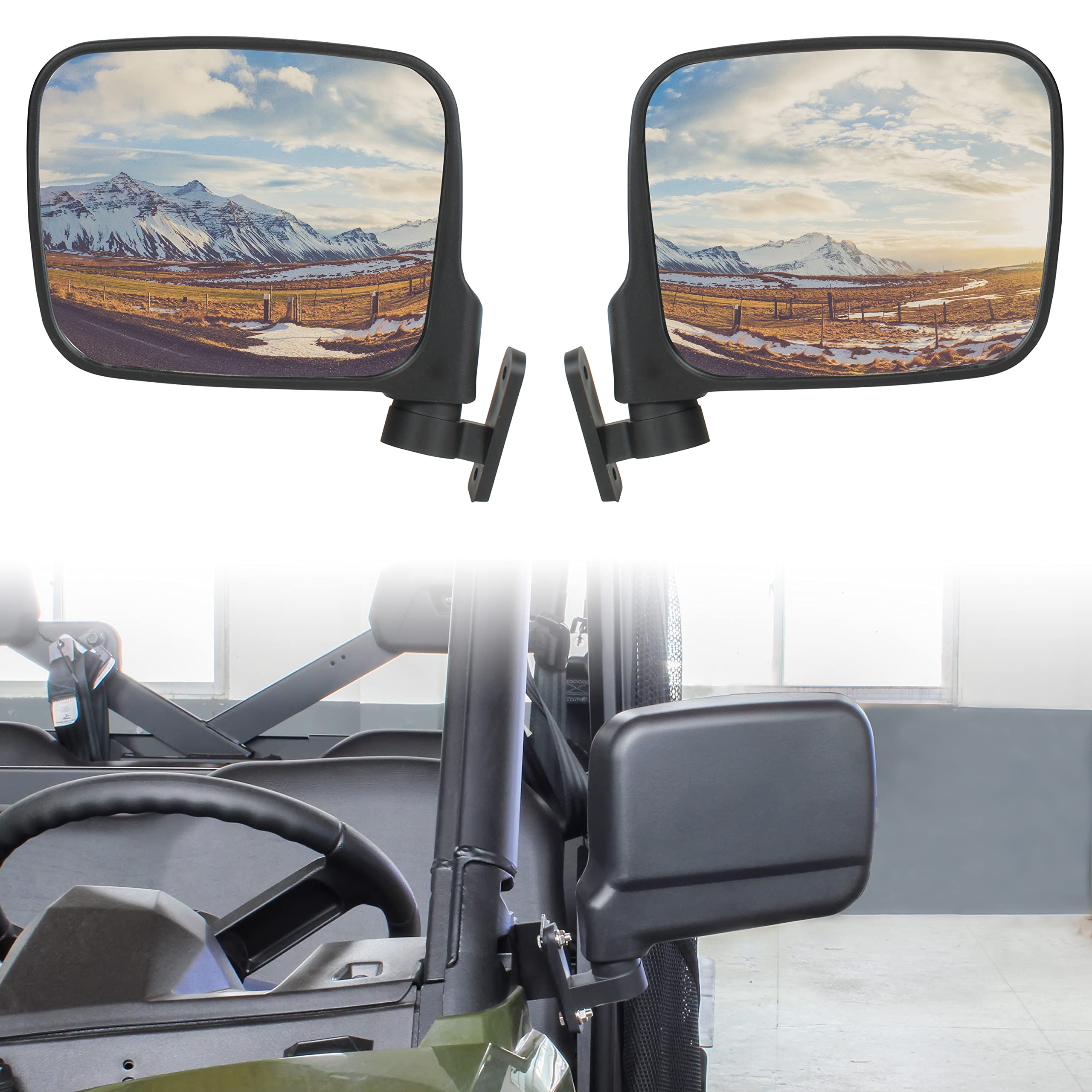 SAUTVS Rear View Side Mirrors for Ranger 500 570 900, Adjustable Folding Side View Mirrors for Polaris Ranger 500 2017-2022, Ran