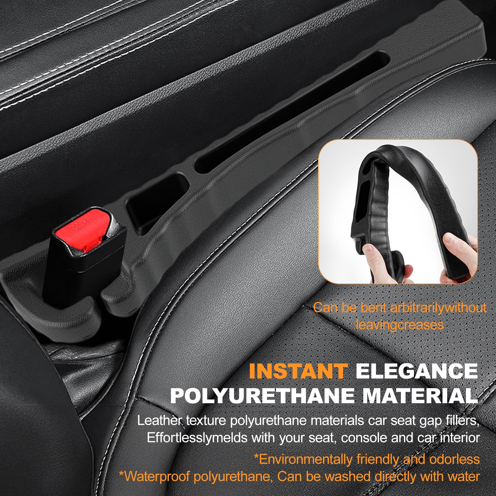 PARAROSE 2PCS Car Seat Gap Filler, Seat Gap Filler for Cars SUV Trucks, Car Essentials, Effectively Prevent Things from Falling