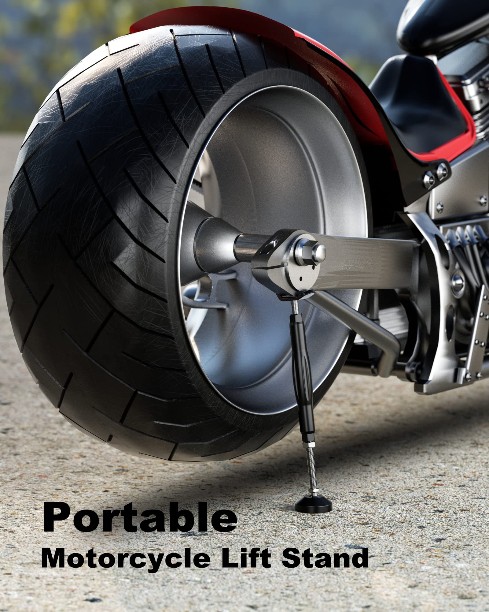 Brcovan Motorcycle Stand Wheel Chain Cleaning Maintenance Stand, Portable Motorcycle Lift Stand Jack, Replacement Ridding Emergency Tool For All Motorcycle, Set Includes Brake Buckle