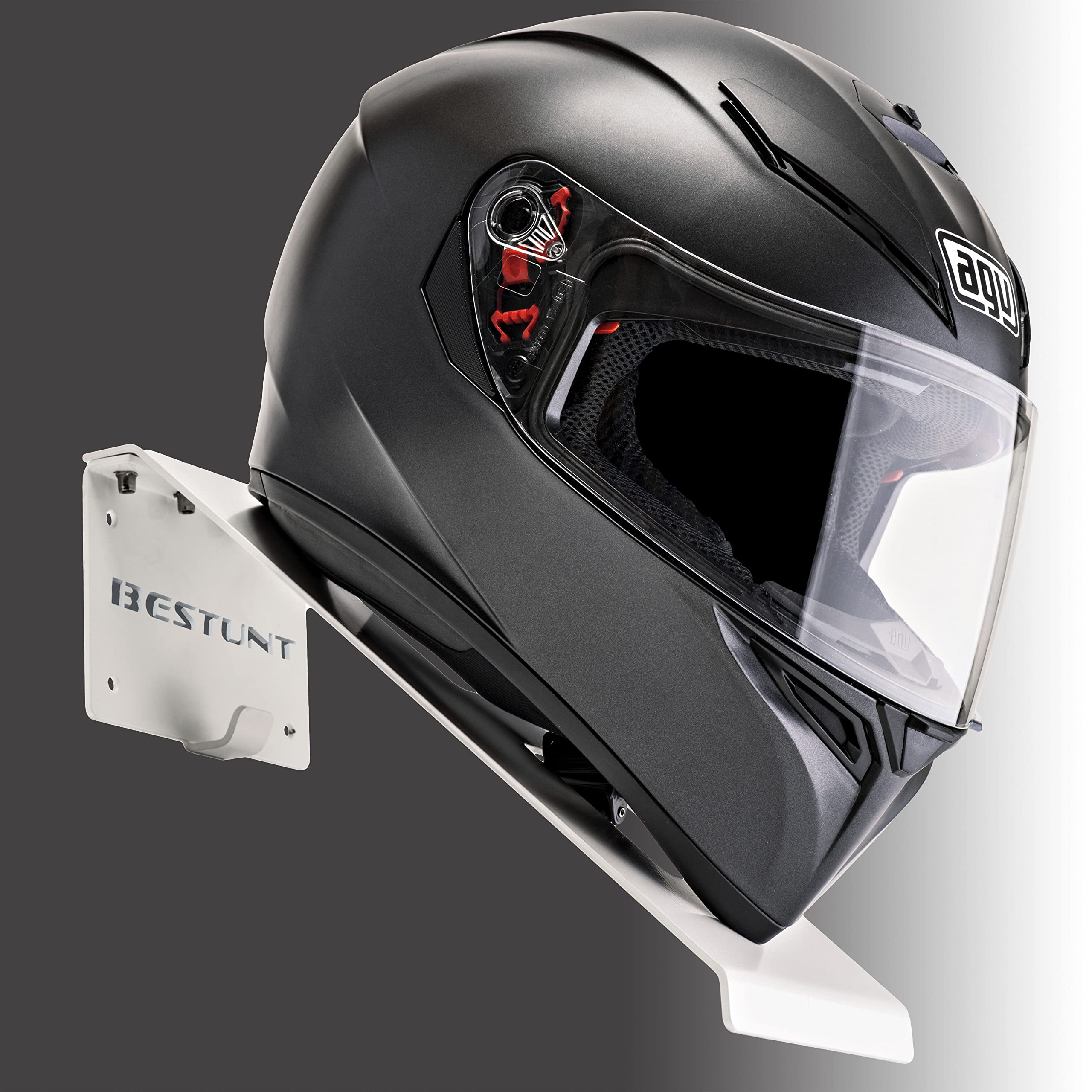 Bestunt Helmablage Helmhalterung | Für Motorrad Halter Regal Rack Lagerung Fixierung | Berg An Der Wand | Weiß