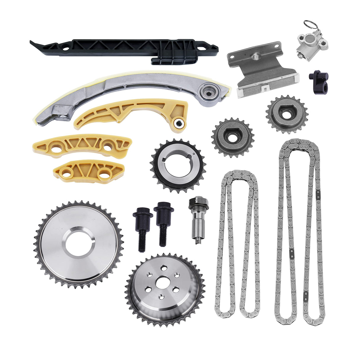 Engine Timing Chain Kit - Compatible with Buick, Chevy, GMC, Pontiac and Saturn - 2.0L, 2.2L, 2.4L - LaCrosse, HHR, Malibu, Terr