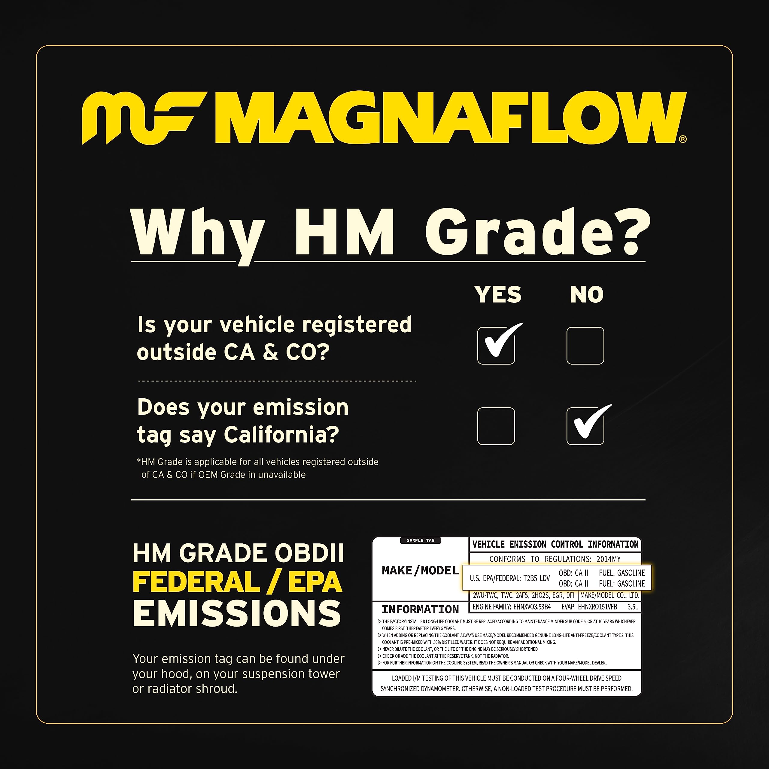 Magnaflow Catalytic Converter 99205Hm: 2.25/2.25 Inlet/Outlet, Hm Grade, Universal Fit (Epa Compliant)
