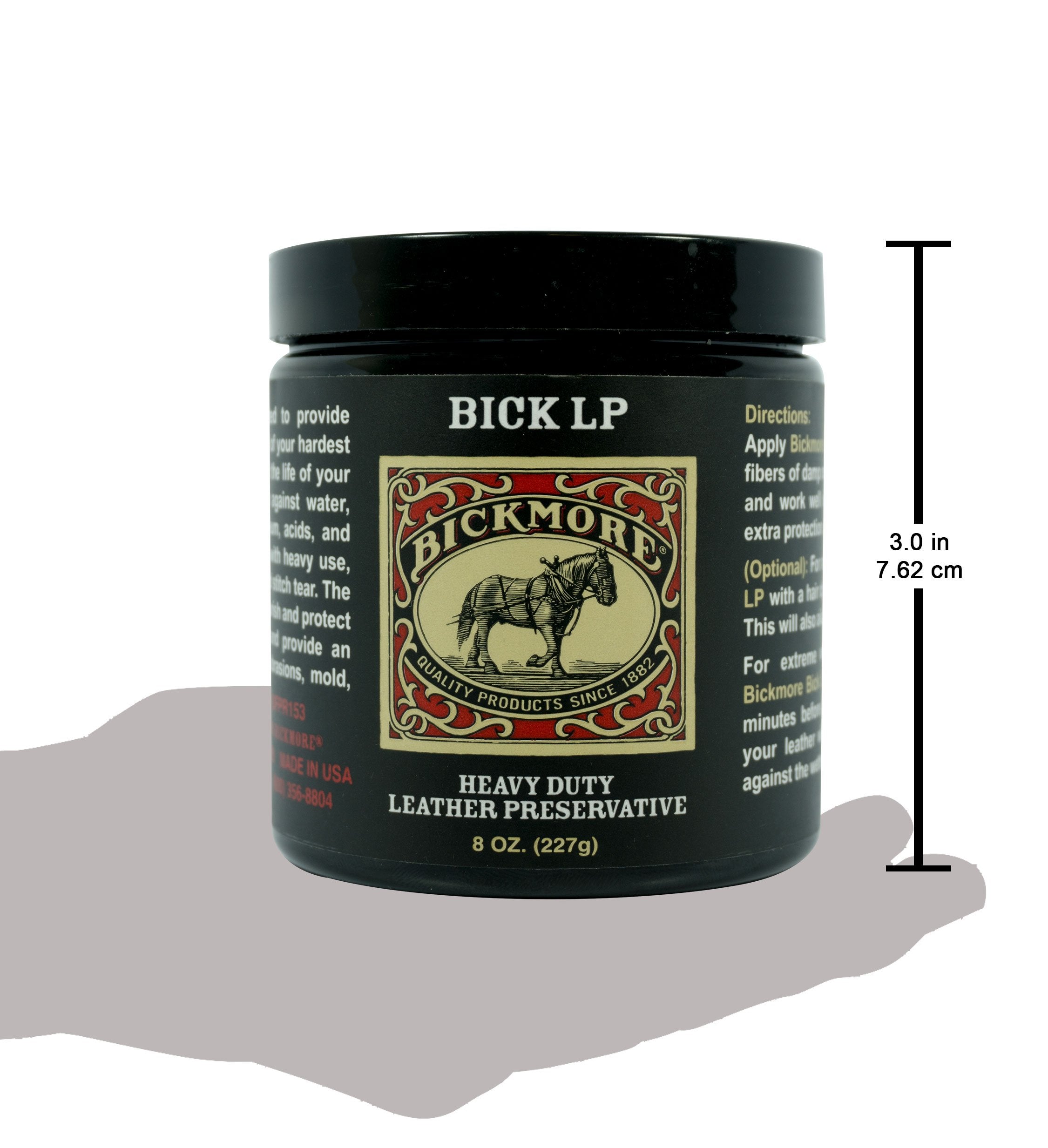 Bickmore Leather Conditioner, Scratch Repair Bick LP 8oz - Heavy Duty LP Leather Preservative | Leather Protector, Softener and Restorer Balm for Dry, Cracked, and Scratched Leather | Made in USA