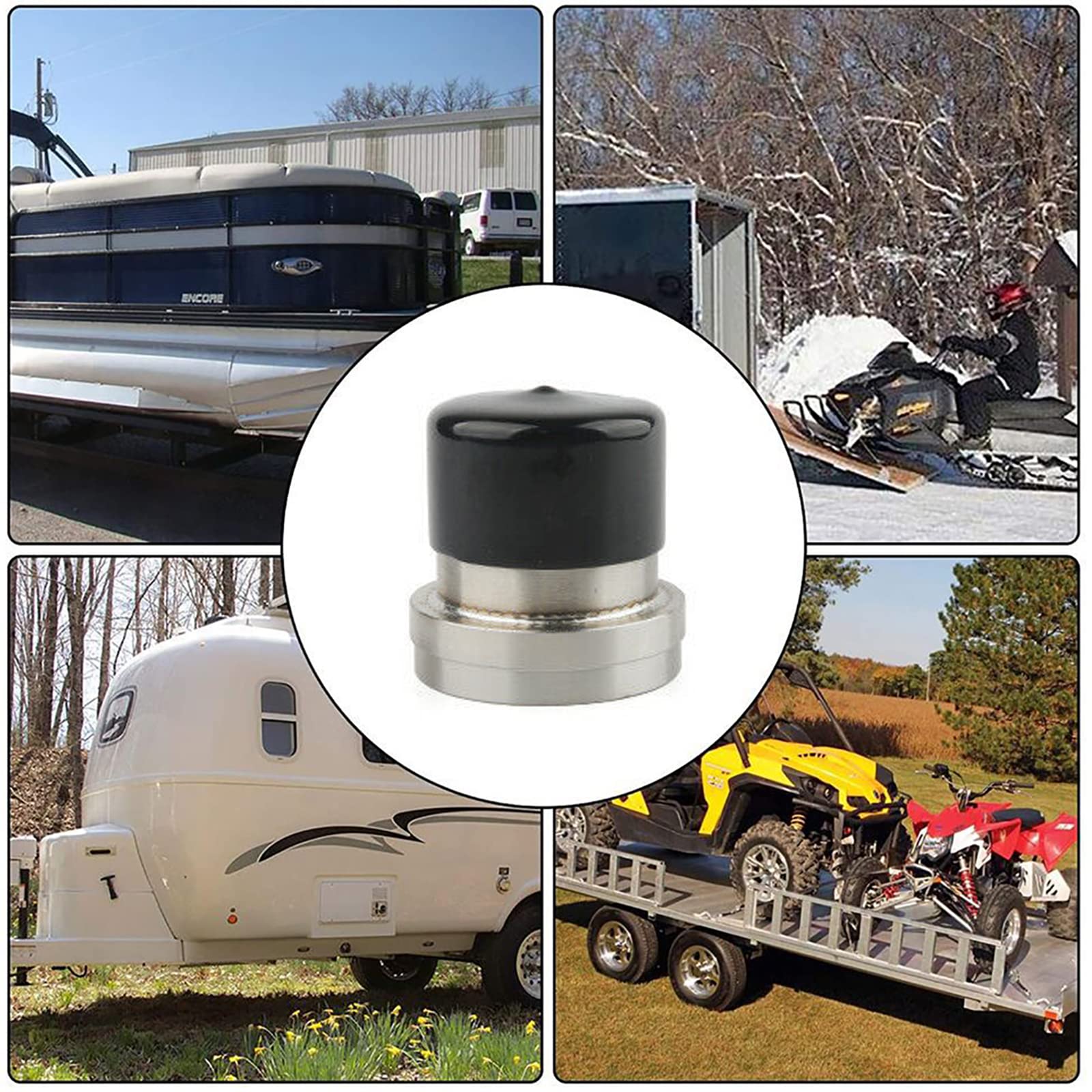 Fdxgyh 2 Pcs 1.98-Inch Bearing Bars Cover Bearing Rubber Caps Trailer Wheel Hub Dust Covers Replacement Bearing Protector (Black