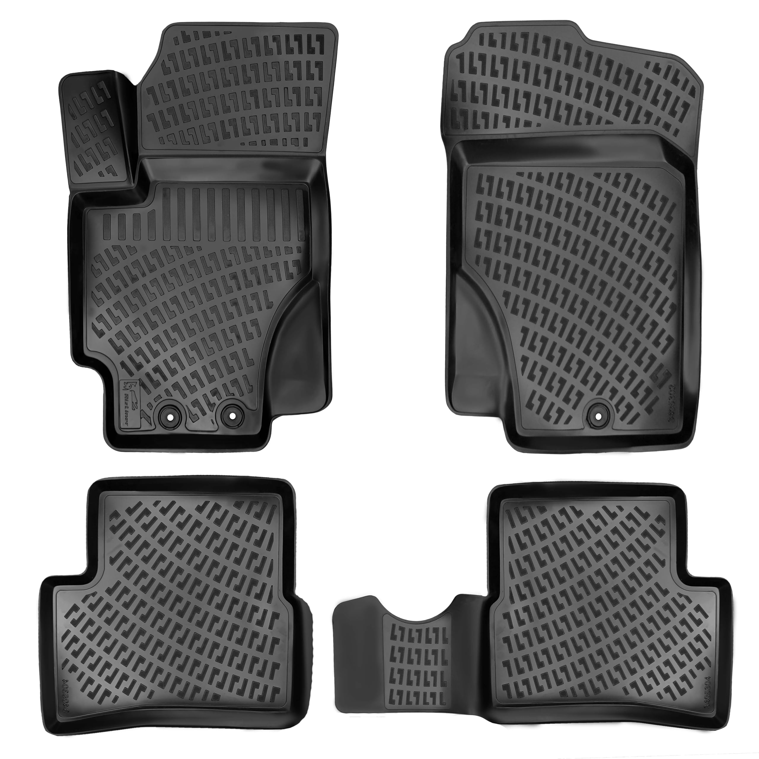 Rizliner Hyundai Accent 2006-2011 Floor Mats 3D Custom Fit Compatible With Hyundai Rubber Car Mats Laser Measured Floor Liners A