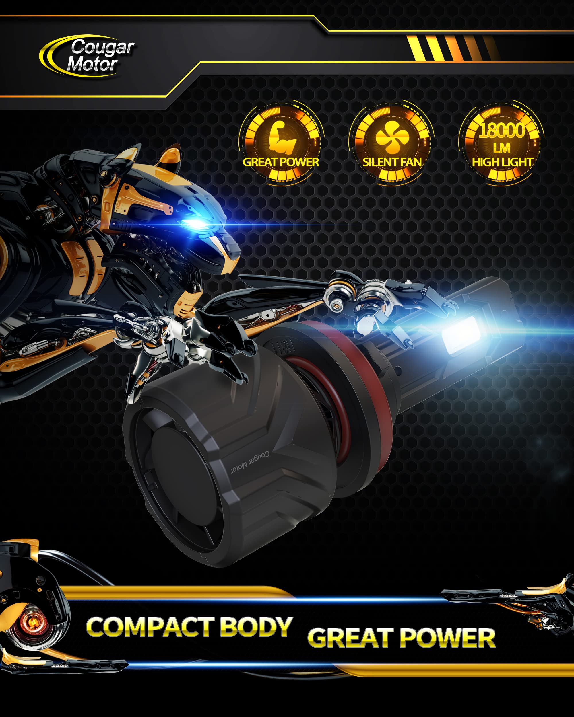 Cougar Motor Fog Light, Powersports Bulbs Only For Atv Utv Off-Road Pack Of 2