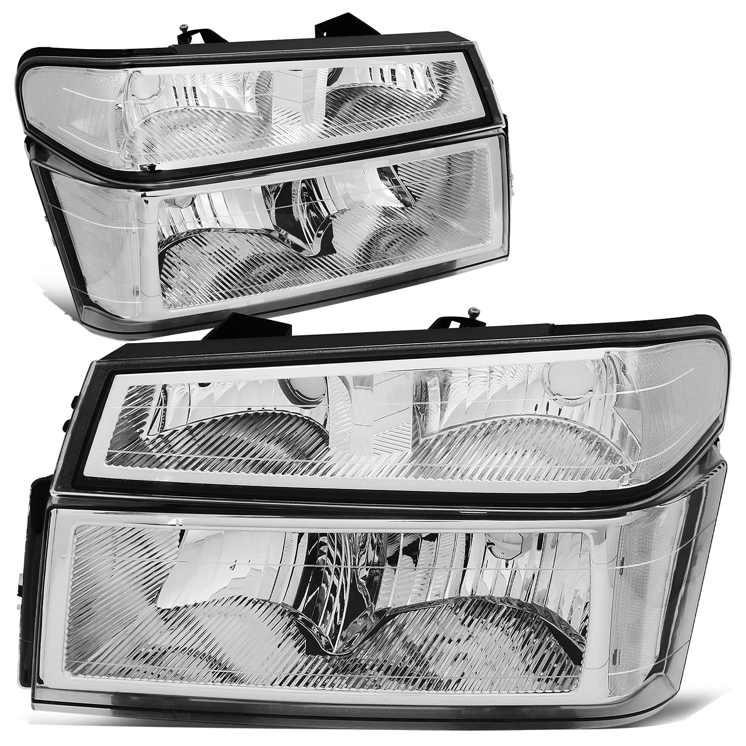 Dna Motoring Hl-Oh-Ccol044P-Ch-Cl1 Chrome Housing Headlights Compatible With 04-12 Colorado Canyon