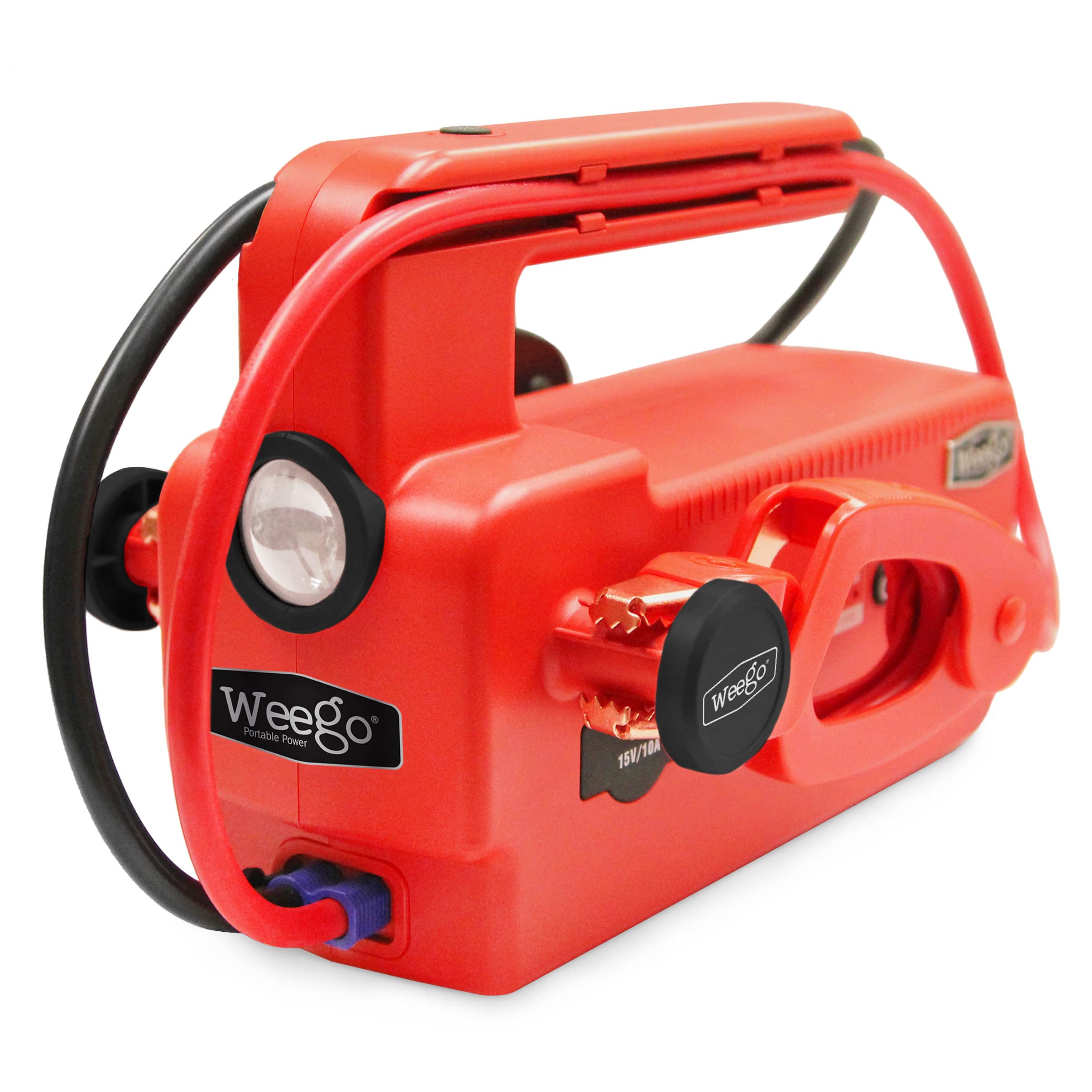 Weego 120 12-Volt Portable Lithium Jump Starter With Patented Smarty Clamps, 1200 Cranking / 5000 Peak Amps For All Gasoline And Up To 15-Liter Diesel Engines (C120)