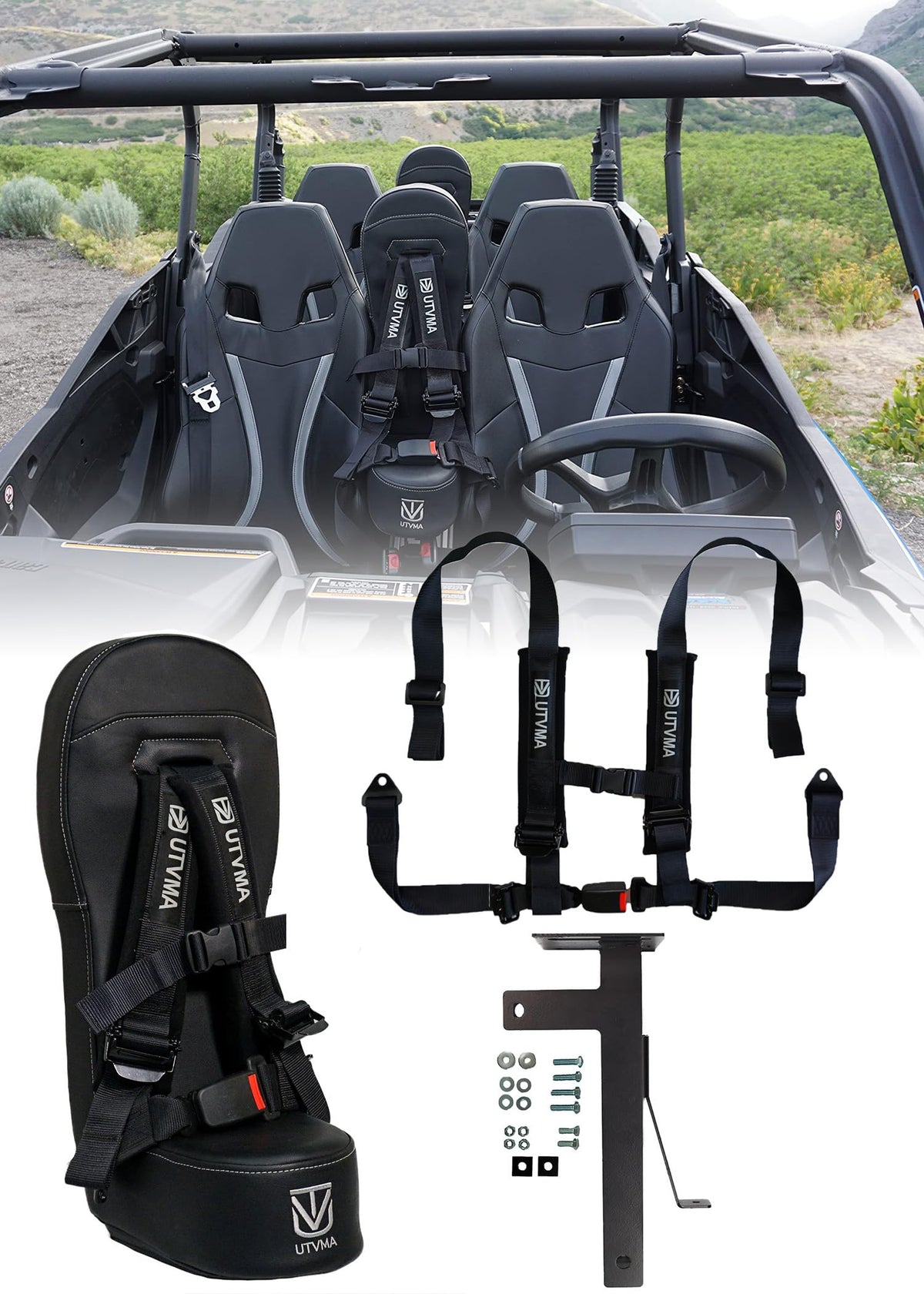 Front/Rear Bump Seat Compatible with the Can Am Maverick Sport/Trail (2018-2025) and Commander (2021-2025 (Fits Commander Max an
