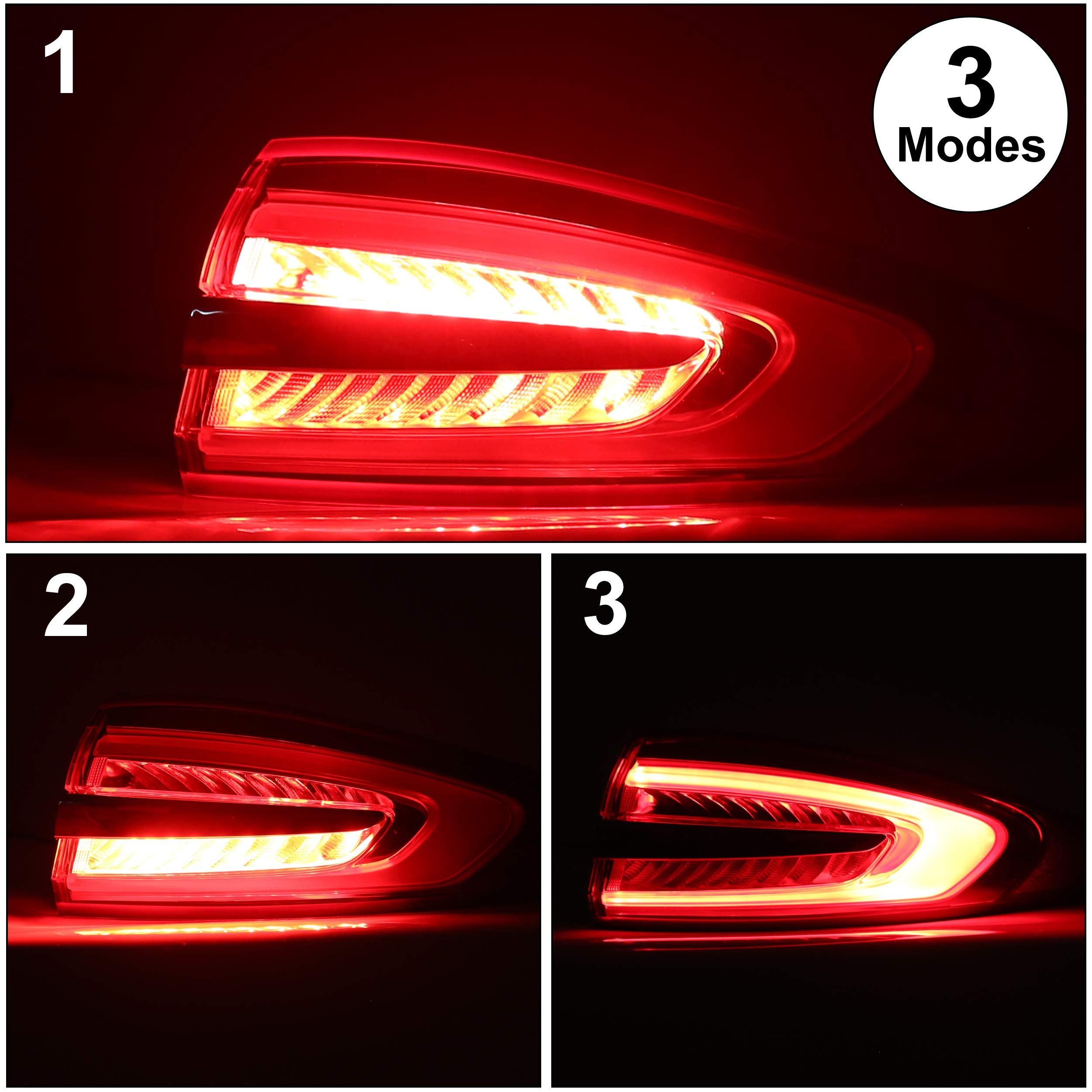Ecotric Tail Light Lamp Compatible With 2017 2018 2019 2020 Ford Fusion Replacement For Fo2805118 Taillight Outer Assembly Passe