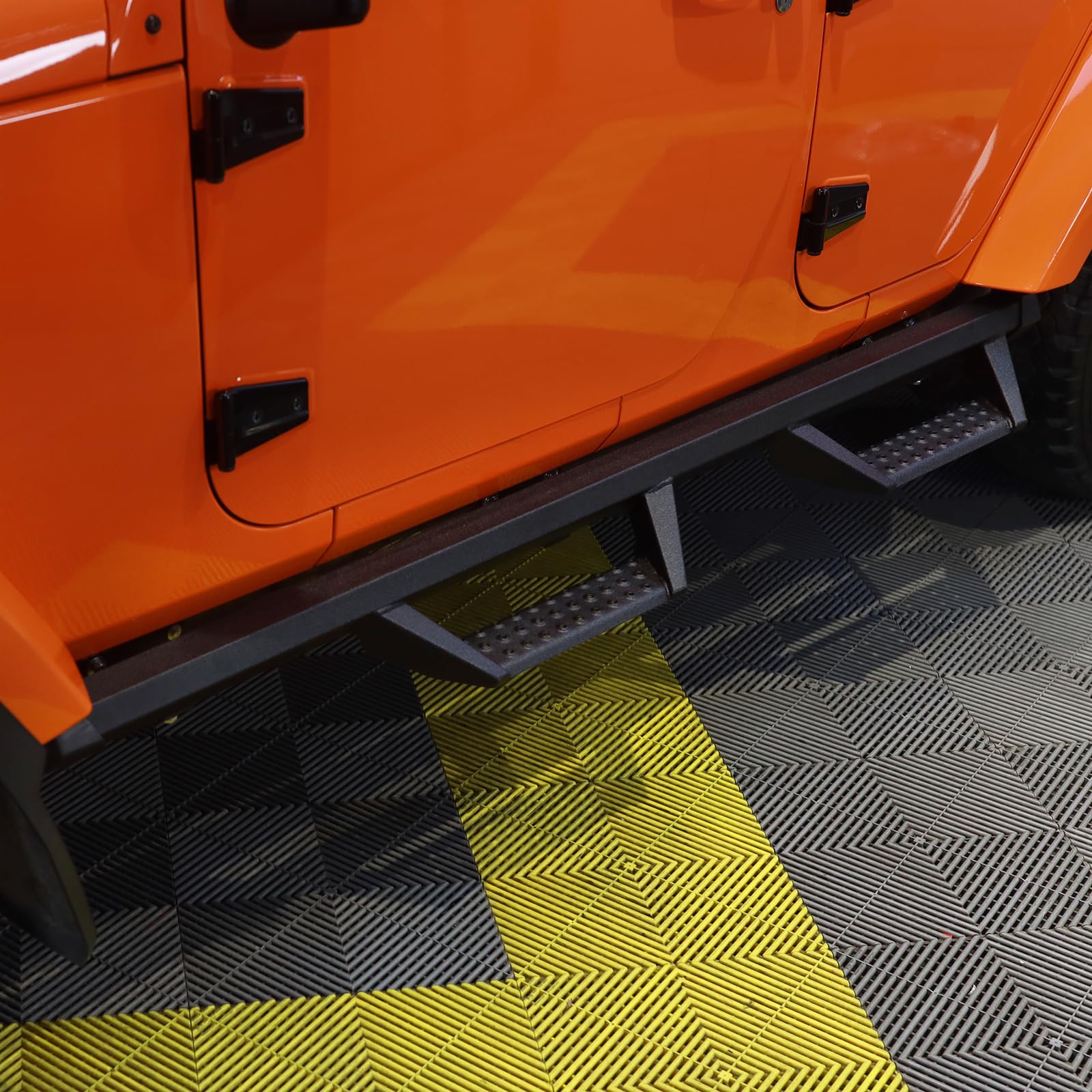 Smanow Drop Down Running Boards Compatible With Vehicle 2007-2018 Jeep Wrangler Jk Jku Unlimited 4 Doors, Dual-Stage Textured Black Powder Coated, 4 Inch Step Bars Side Step.