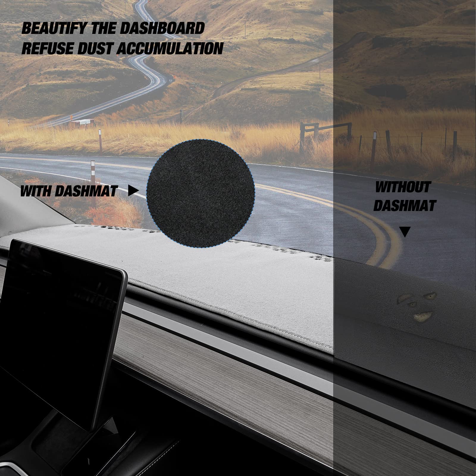 Berksyde Dashboard Dash Cover Mat Carpet Compatible With 2015-2018 F150(With Center Speaker)