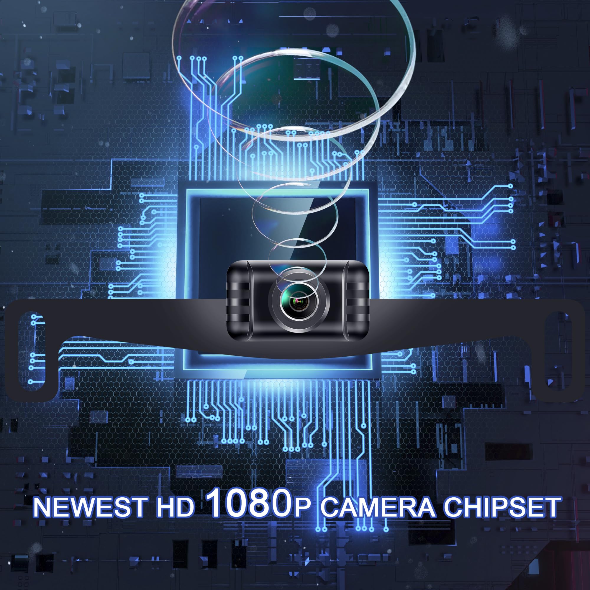 Yimu Backup Camera System With License Plate Backup Reverse Camera, Easy Installation, Plug & Play, Diy Guide Lines, 150 Wide An