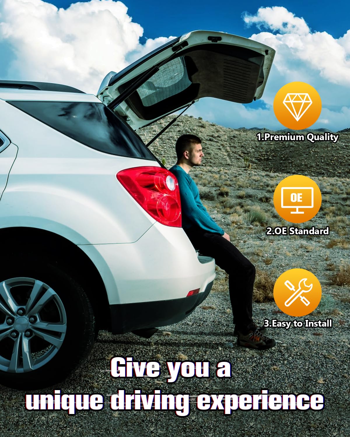 Scitoo 6264 2Pcs Lift Supports 16.41'' Fit For Toyota For Highlander 2008-2013 Shock Struts Window Glass