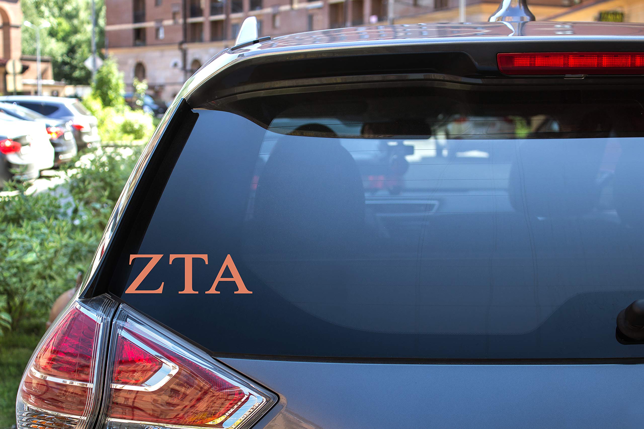 Pro-Graphx Zeta Tau Alpha Greek Sorority Sticker Decal, 2.5 Inches Tall, Coral