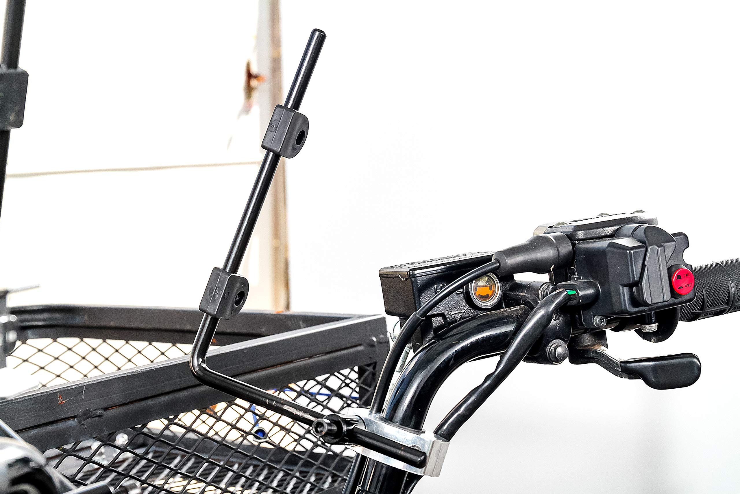 Black Boar Atv Windshield W/Hardware - Features Wrap-Around Design That Shields Hands - Crafted Of Heavy Duty Clear Acrylic - Easily Mounts Onto Handlebars To Deflect Wind, Rain, Mud & Insects (66031)
