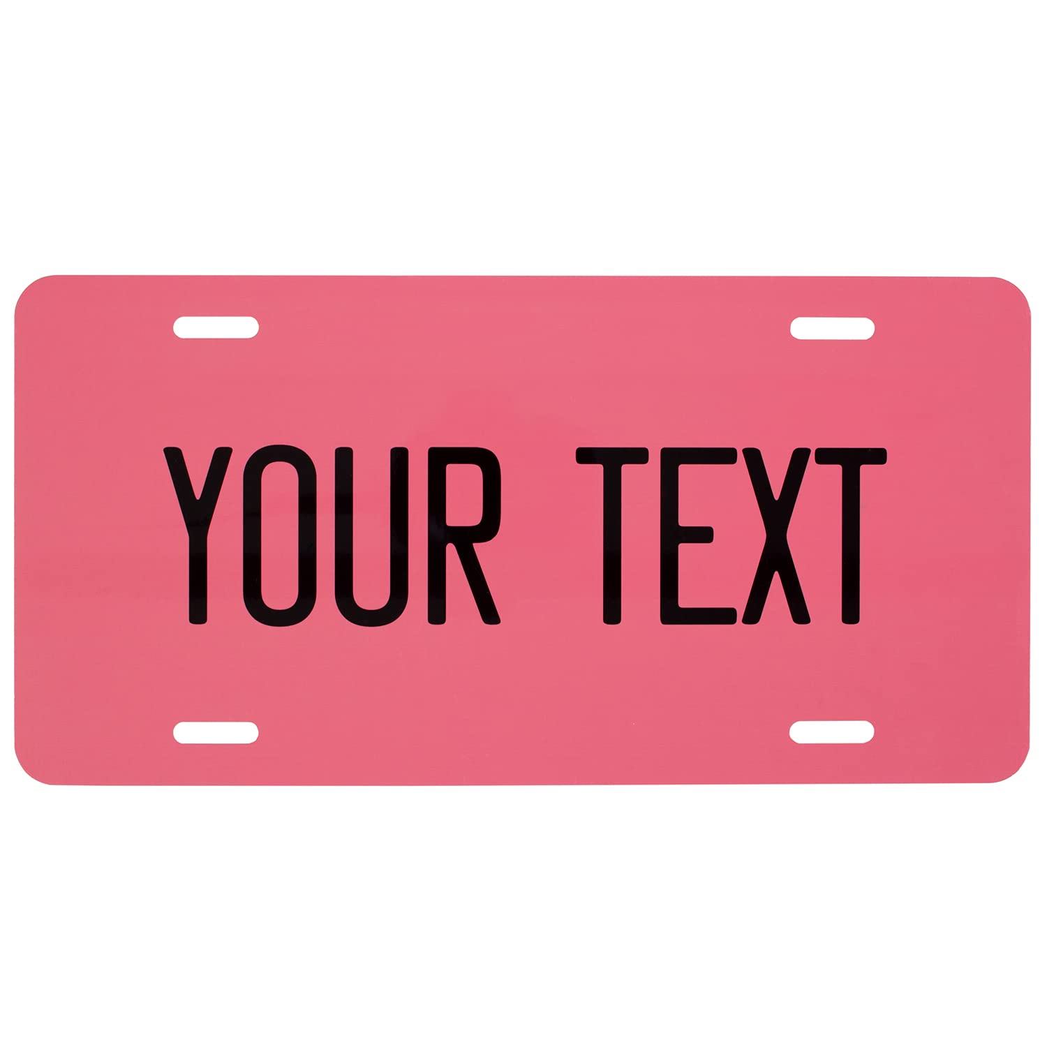 Custom License Plate For Front Of Car - Personalized Car Tags - 6” X 12” Universal Fit (Coral)