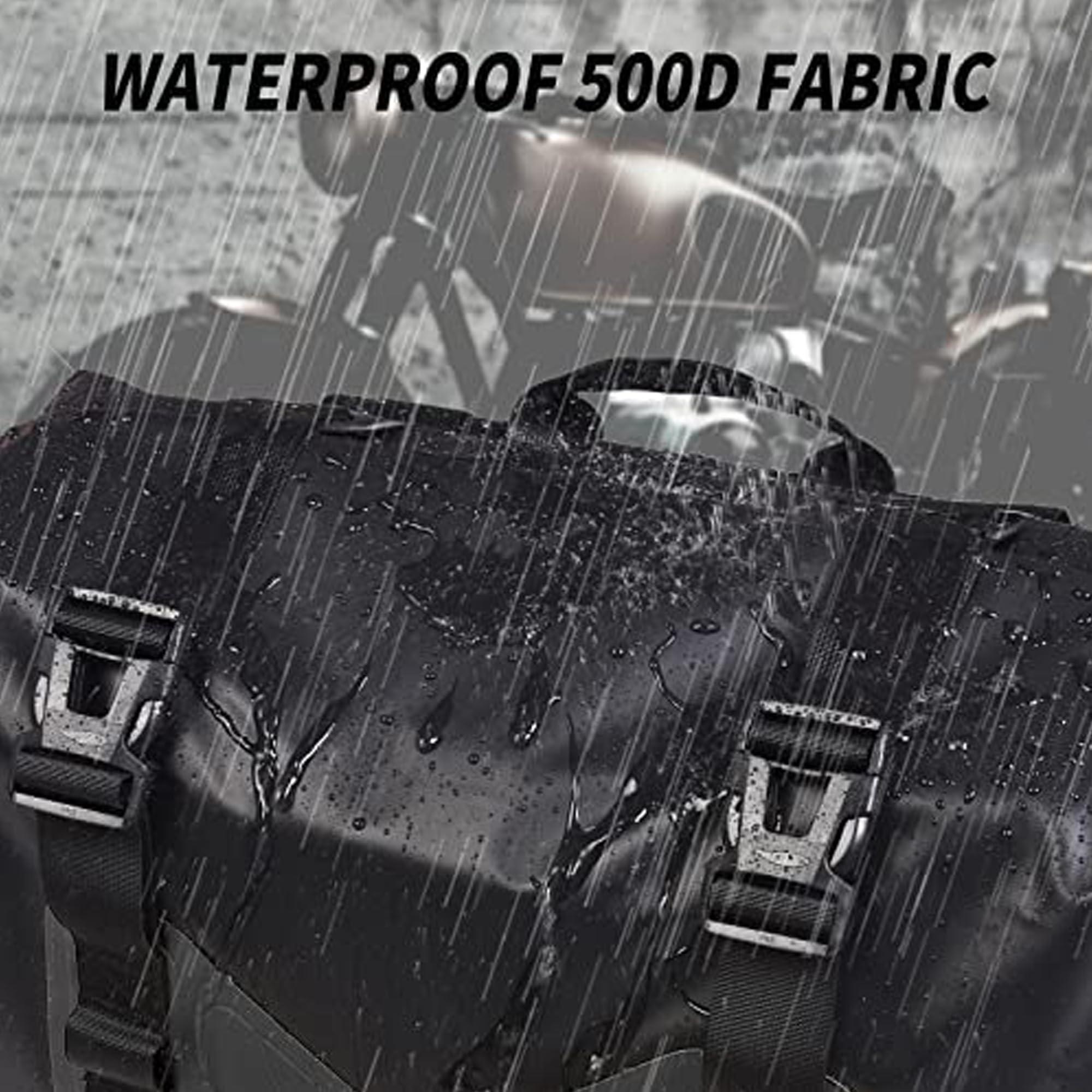 AFISHTOUR Waterproof Motorcycle Saddlebags - 50L Motorcycle Luggage Bags for Motorbike Travel - Motorcycle Panniers Bags - Detac