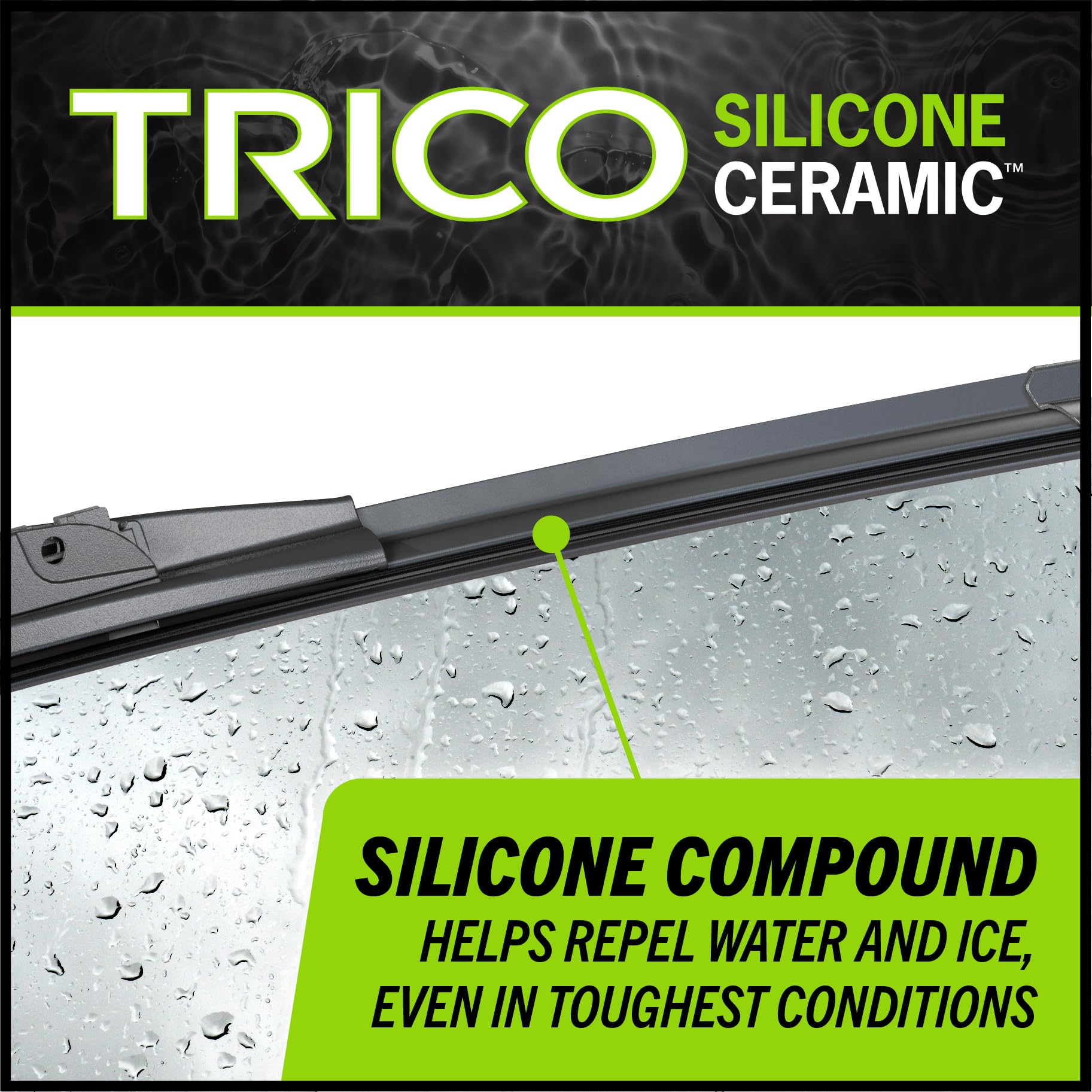 Trico Silicone Ceramic Coated 24'' + 14'' Super Premium Automotive Replacement Windshield Wiper Blades (Set Of 2), Passenger And