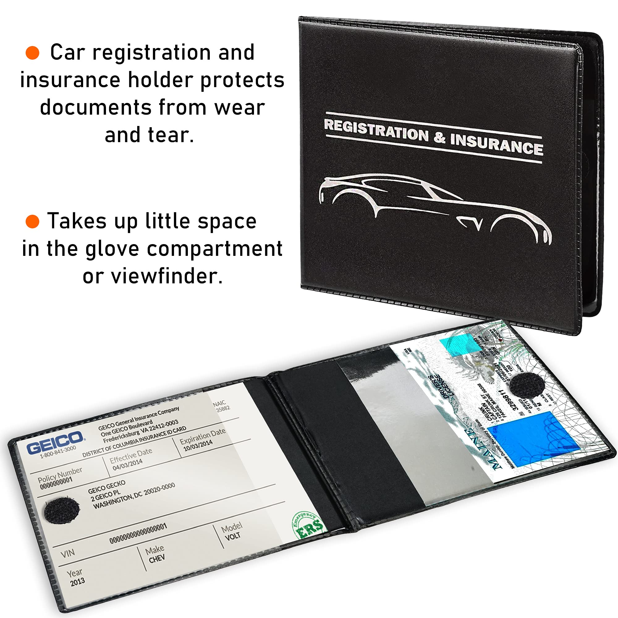 Canopus Car Registration And Insurance Holder, Car Document Holder, Vehicle Registration And Insurance Card Holder, Wallet For A