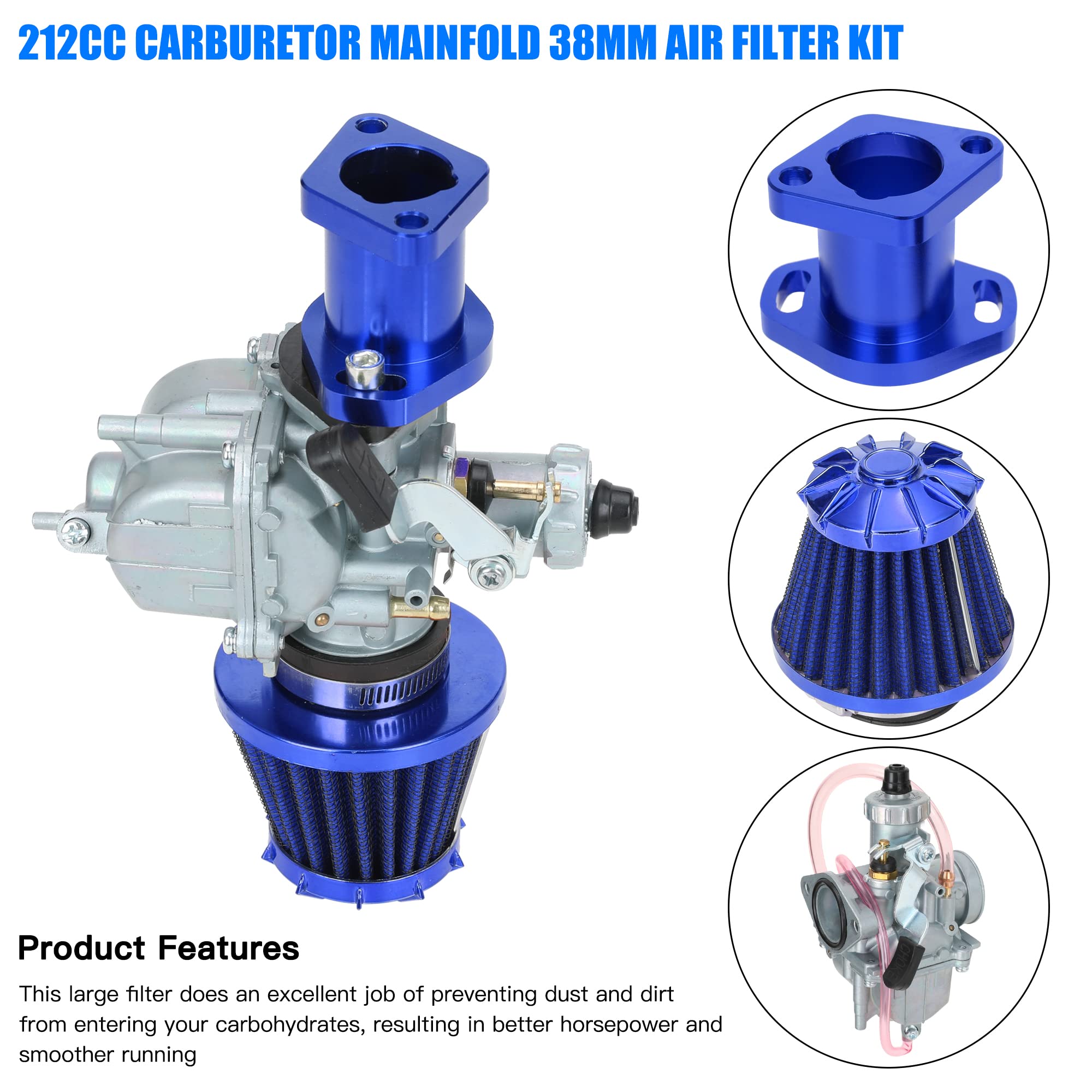 Yoxufa Vm22 Carburetor 212Cc Carb Replacement For Predator 212Cc 224Cc 196Cc 6.5Hp Engine Coleman Ct200U Ct200U-Ex Bt200X Baja W