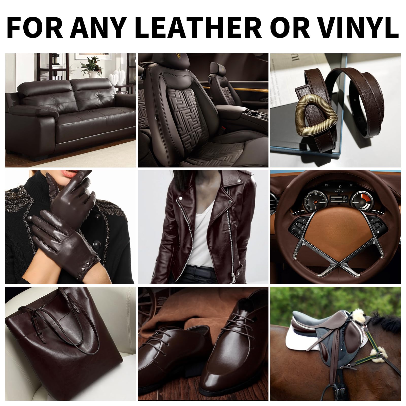 Leather Recoloring Balm,8.5Oz Leather Color Restorer,Dark Brown Leather Repair Kit For Furniture And Car Interior,Leather Couch