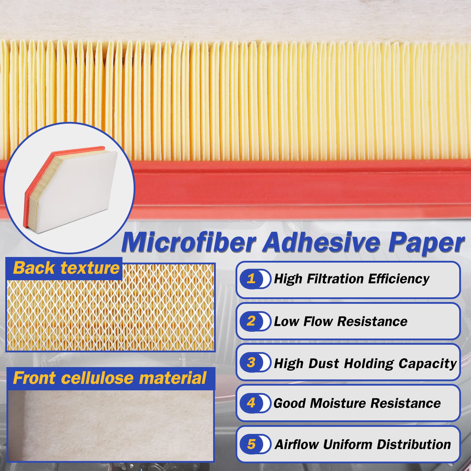 A3248C 84554703 Engine Air Filter For 2020 2021 2022 2023 Chevy Silverado Gmc Sierra 2500 Hd 3500 Hd 6.6L (Diesel Engine Only)