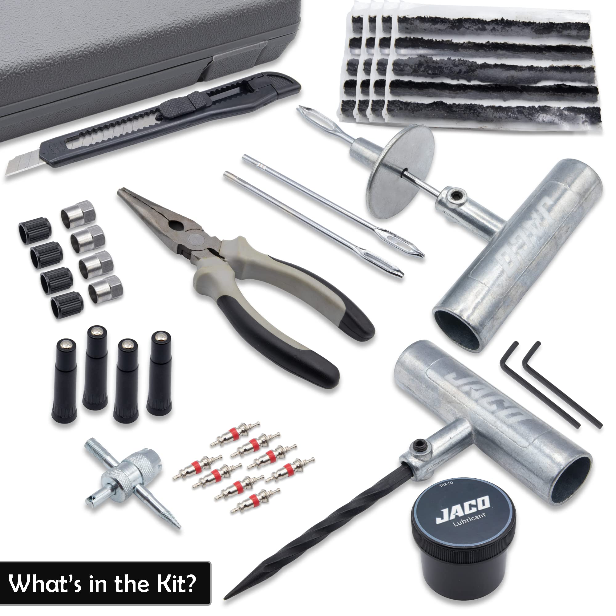 Jaco Trx-50 Heavy Duty Tire Repair Kit | Universal Tire Plug Kit