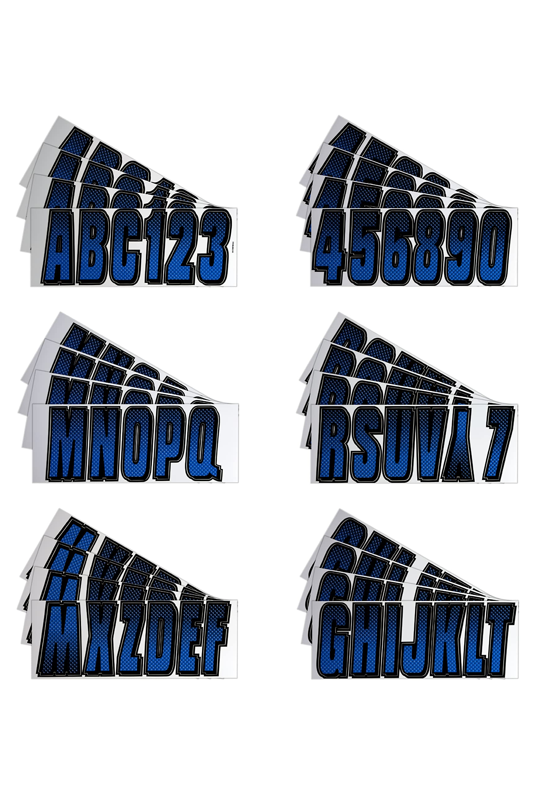 Hardline Products Series 300 Factory Matched 3-Inch Boat & Pwc Registration Number Kit, Blue/Black,Blbkg300