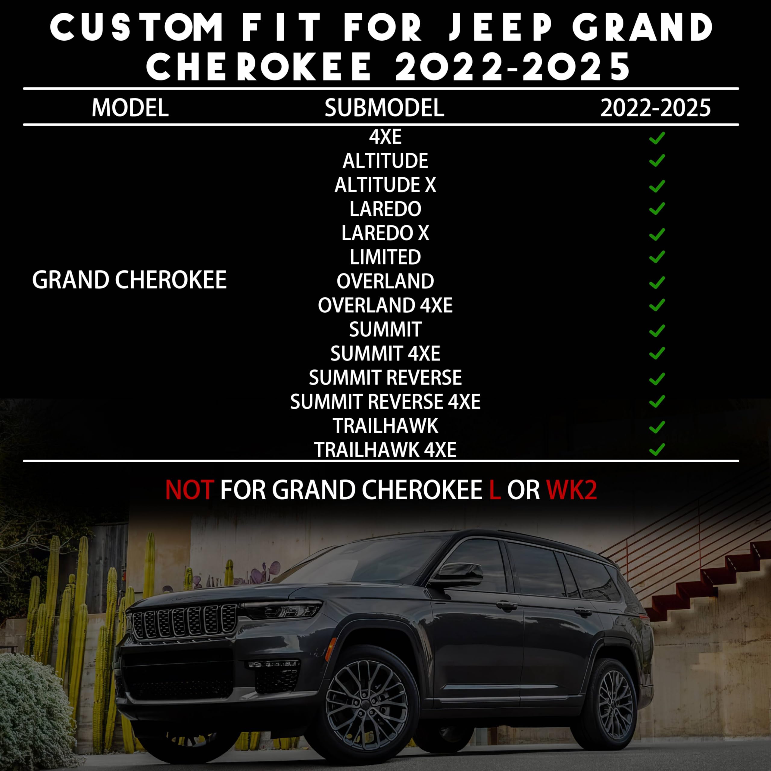 All Weather Floor Mats Cargo Liner Fit For 2022-2025 Jeep Grand Cherokee 2-Row Wl74 (Include 4Xe, Not Wk Or L) 5-Seat Only, Tpe