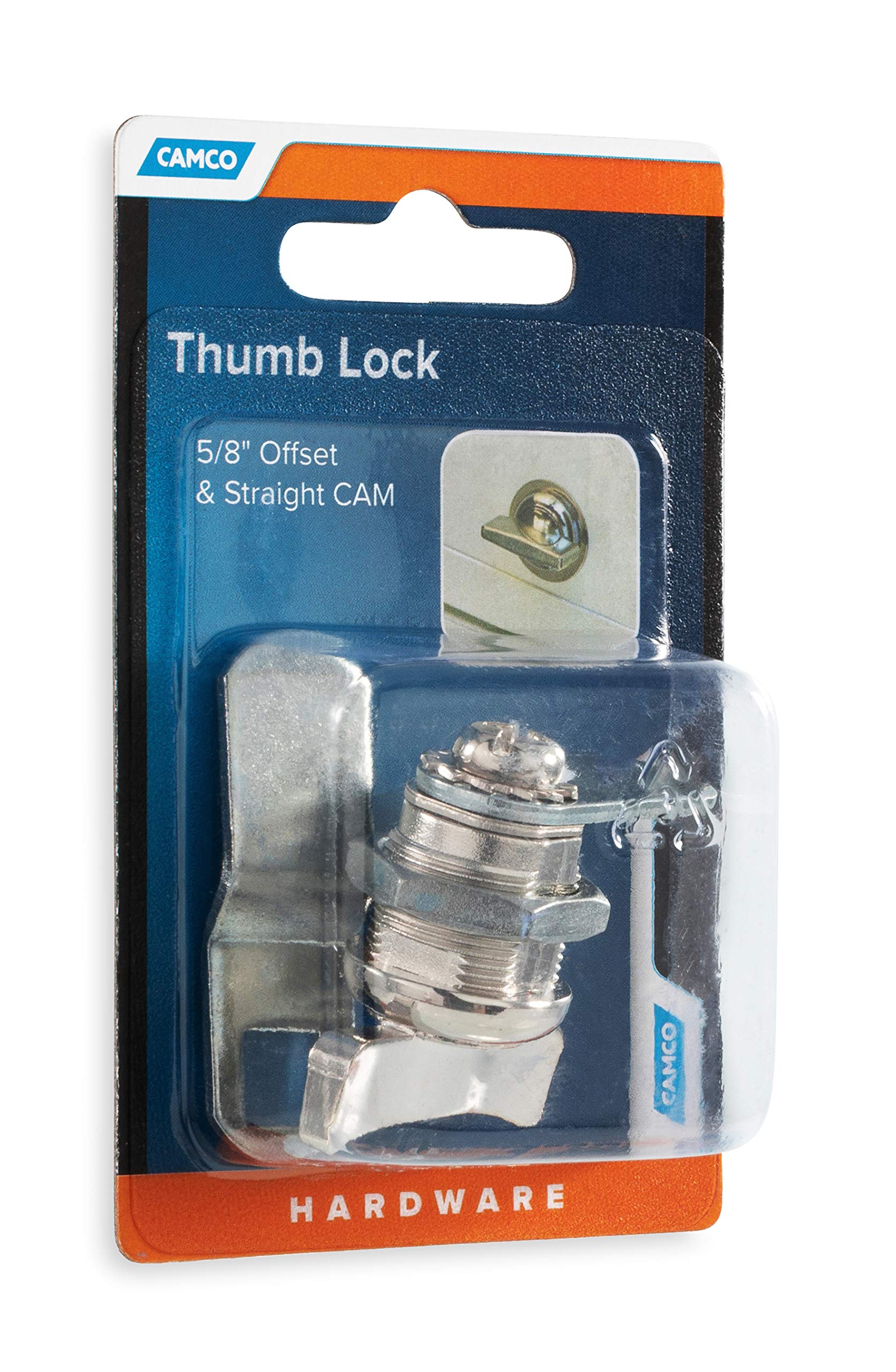 Camco Offset Cam Lock | Features An Easy Turn Thumb-Operated Style Lock, Includes A 5/8-Inch Offset And A Straight Cam, And Desi